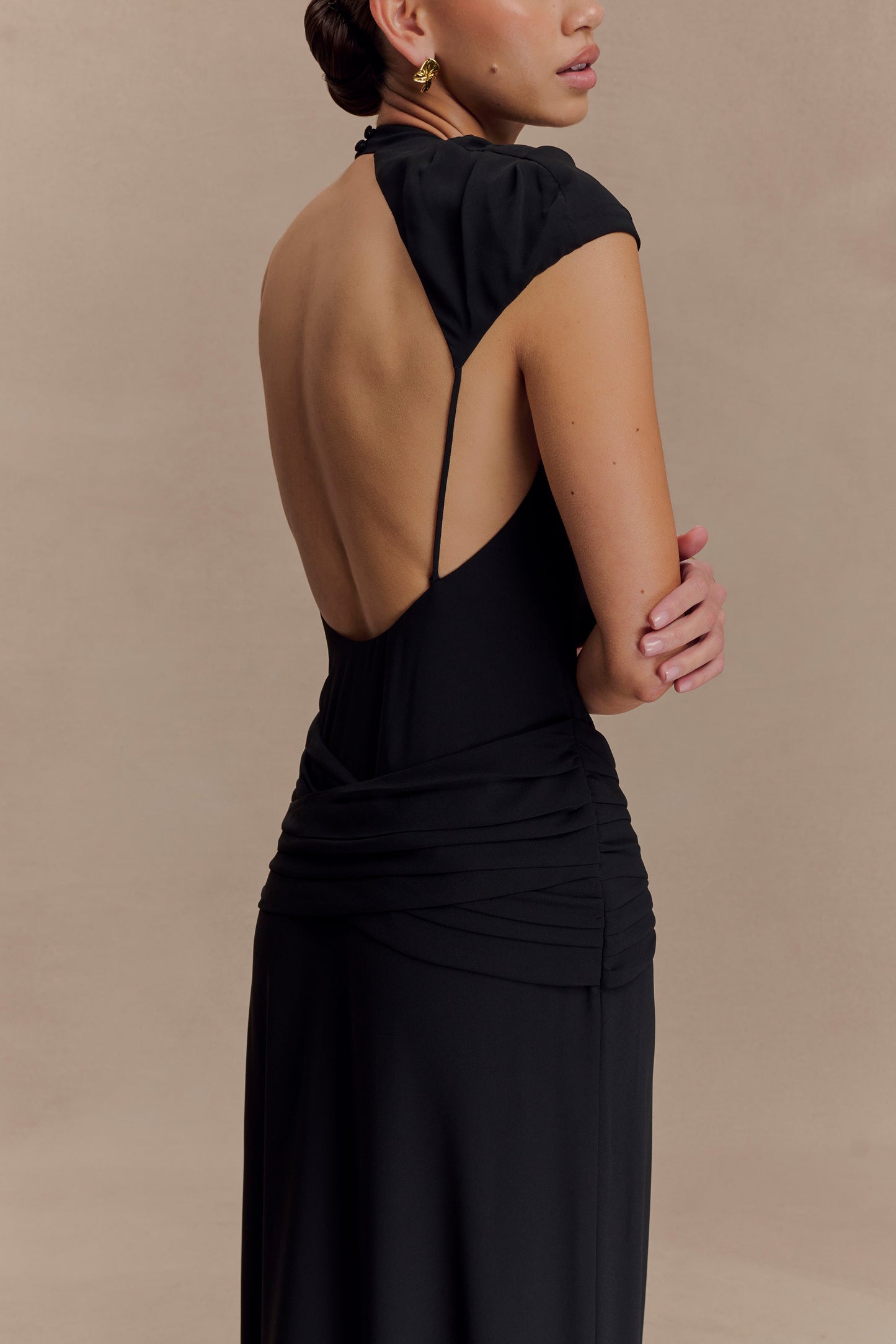 Robe Maxi en Chiffon Analia - Noir