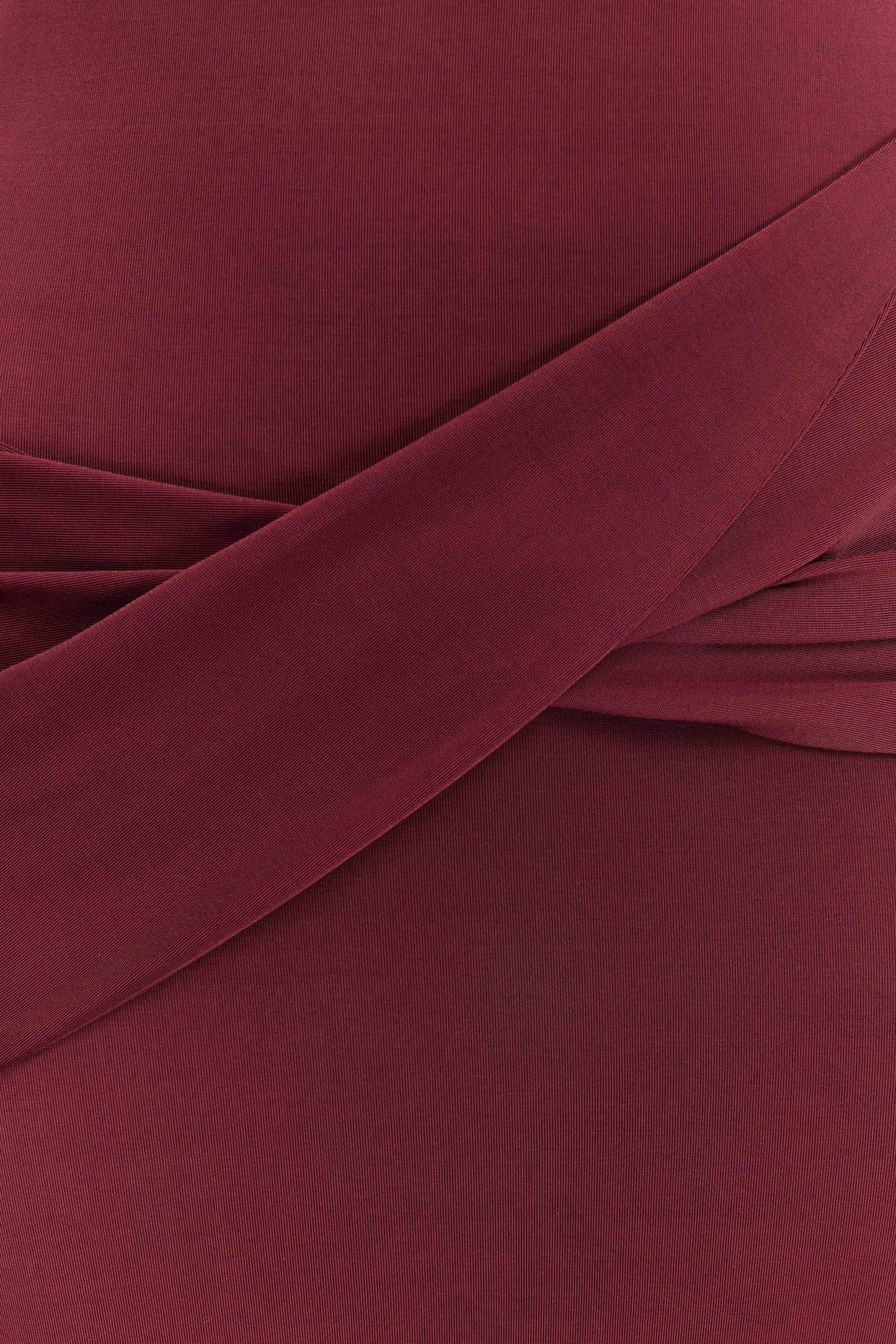 Robe Maxi Henley Slinky à drapé - Vin rouge