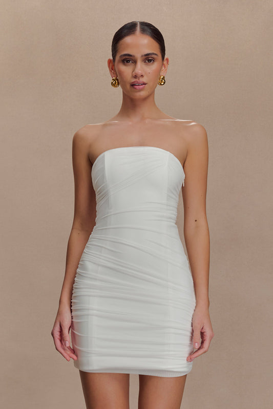 Jianna Mini-robe en maille sans bretelles - Blanc