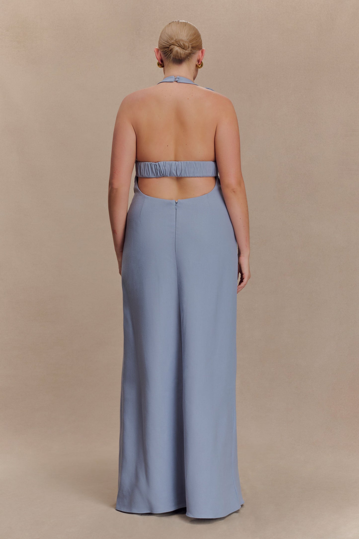 Robe Maxi en Lin Carolyn - Bleu Cendré