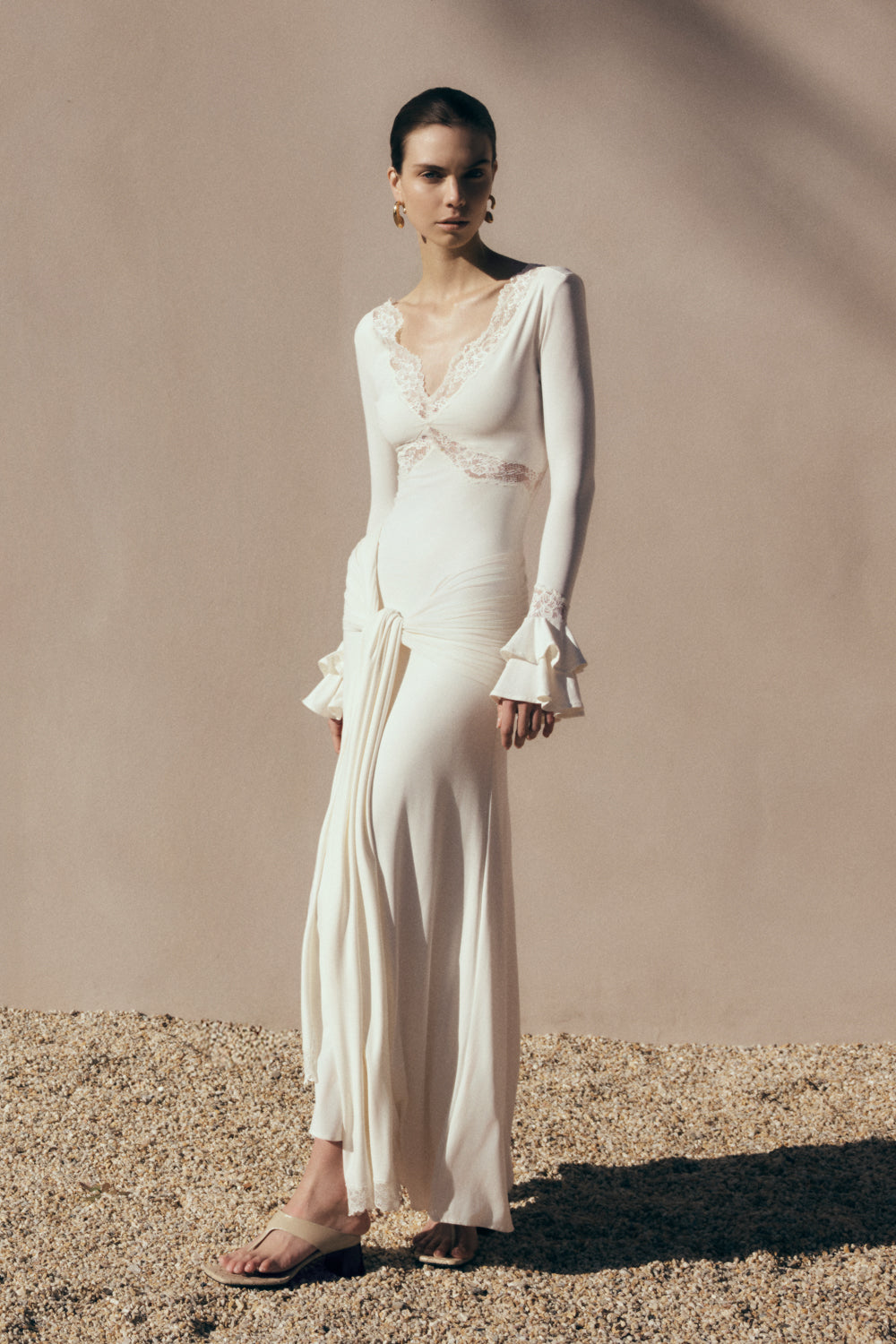 Robe Maxi en Dentelle Electra - Ivoire