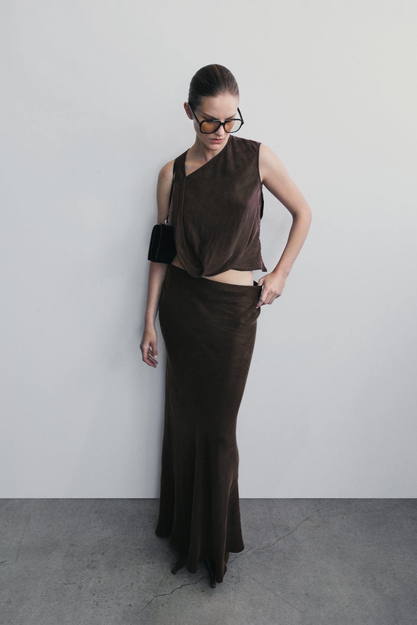 Jupe Maxi Violeta - Chocolat Noir