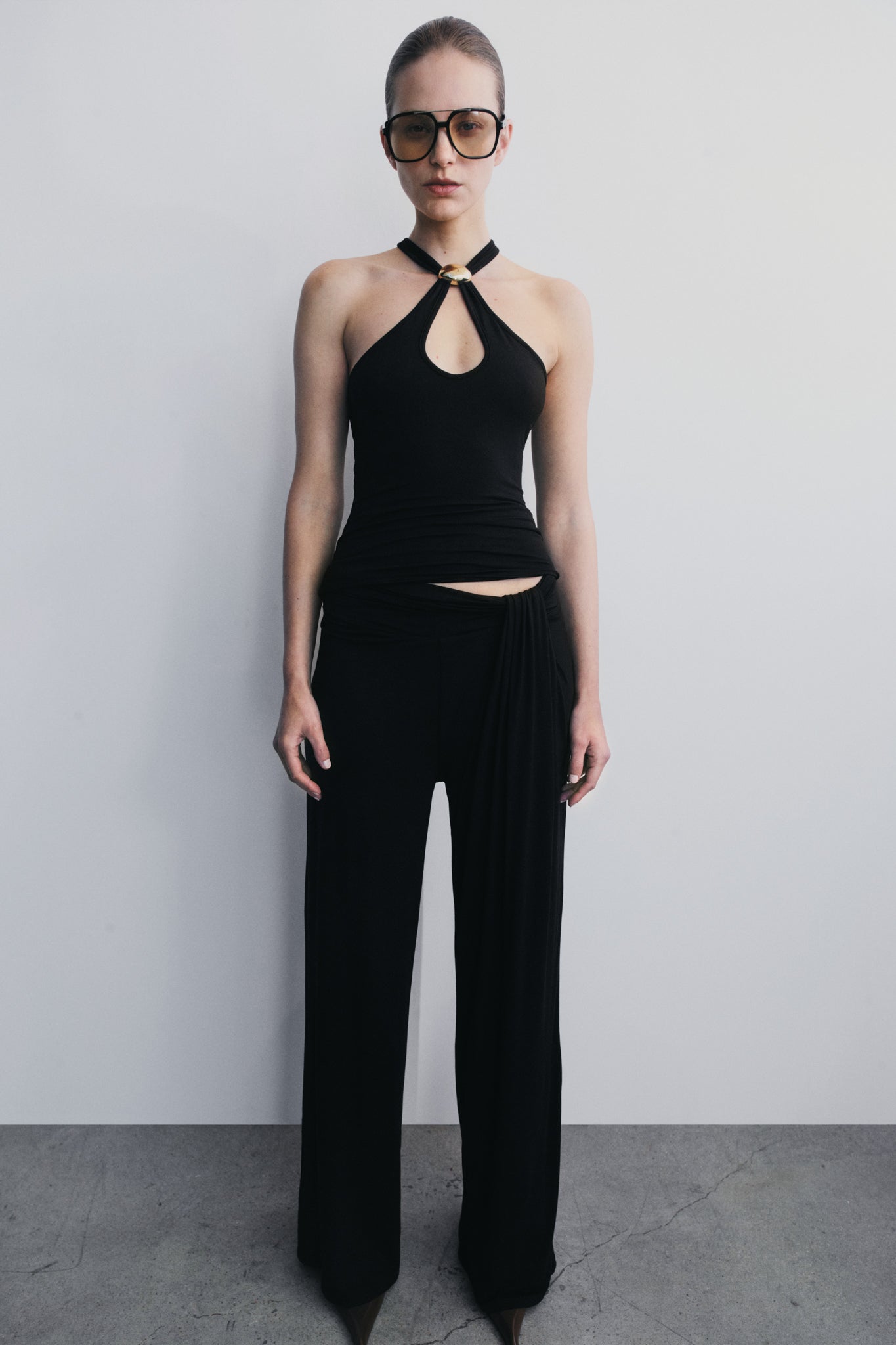 Pantalon droit en modal Ramona - Noir