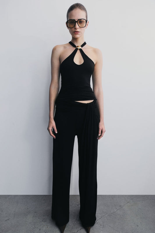 Pantalon droit en modal Ramona - Noir