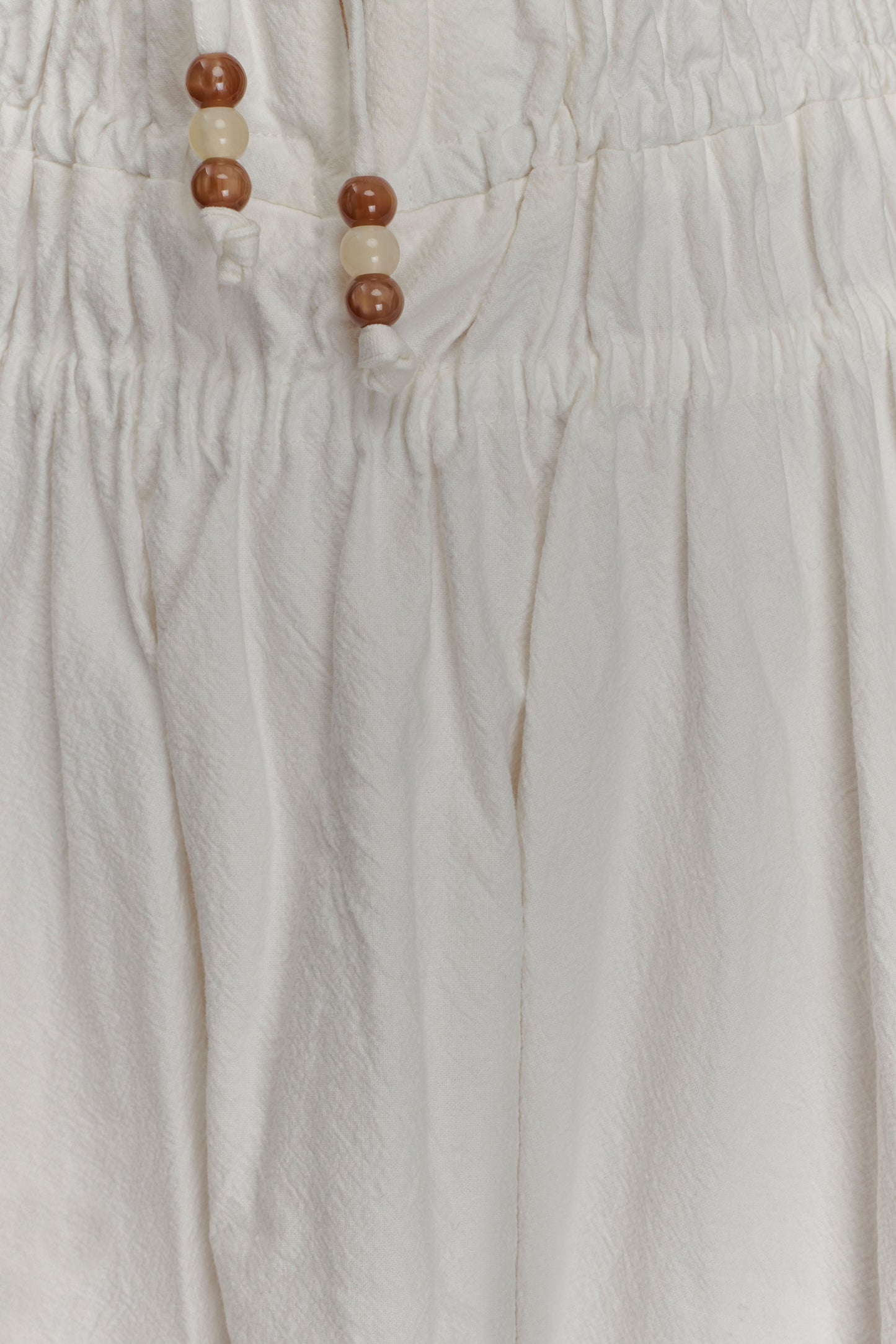 Robe midi en coton à plis Elias - Blanc