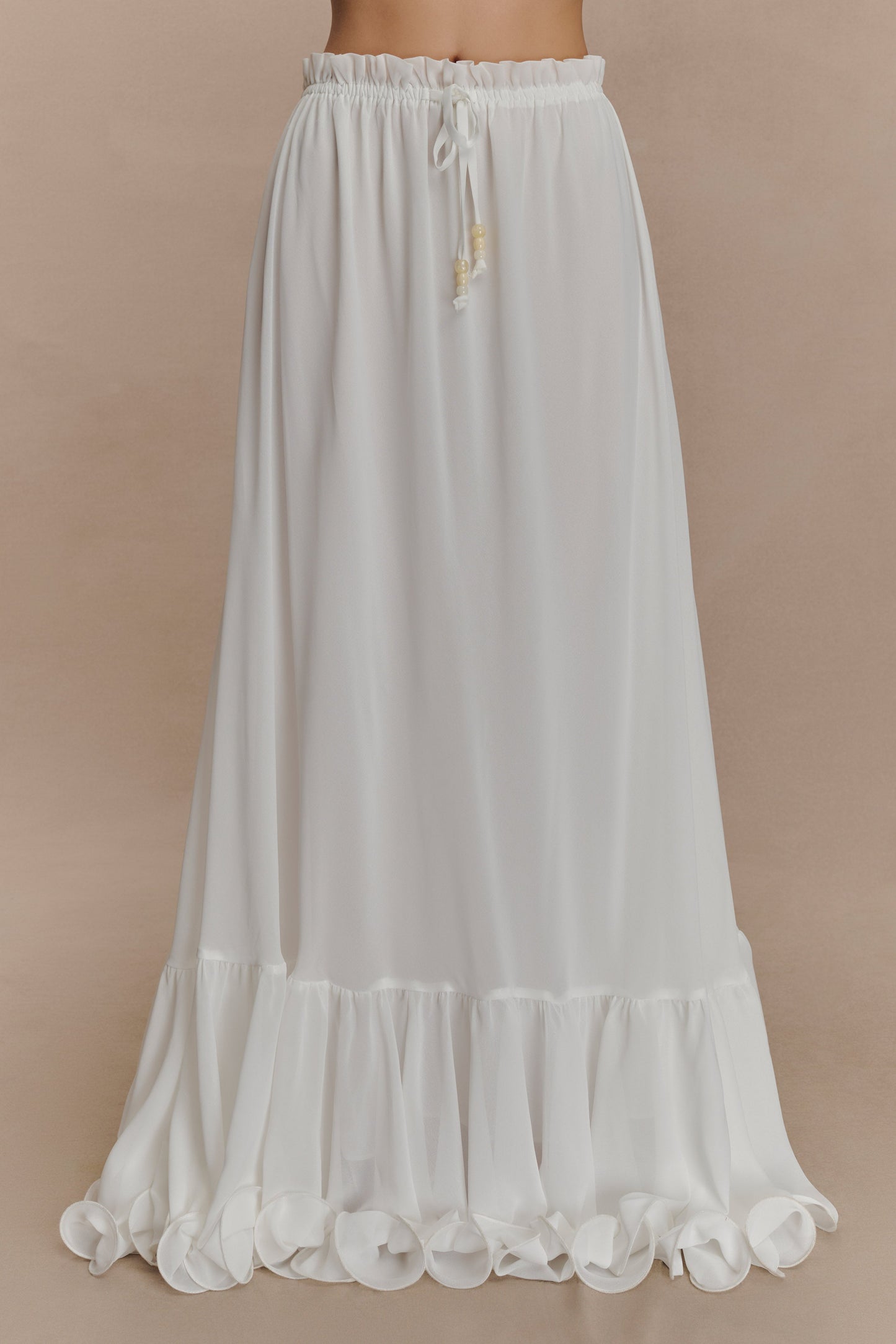 Jupe Maxi en Chiffon Carlie - Ivoire