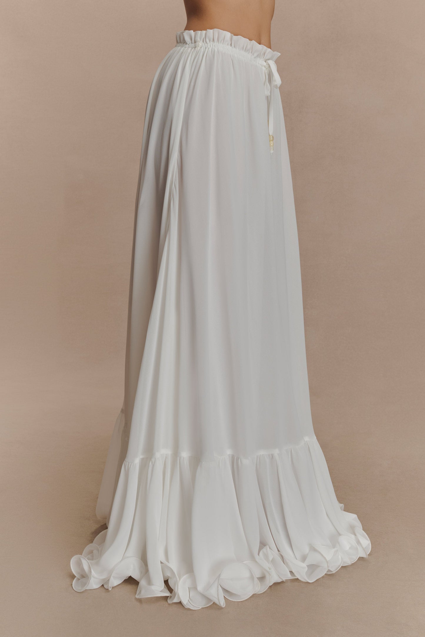 Jupe Maxi en Chiffon Carlie - Ivoire