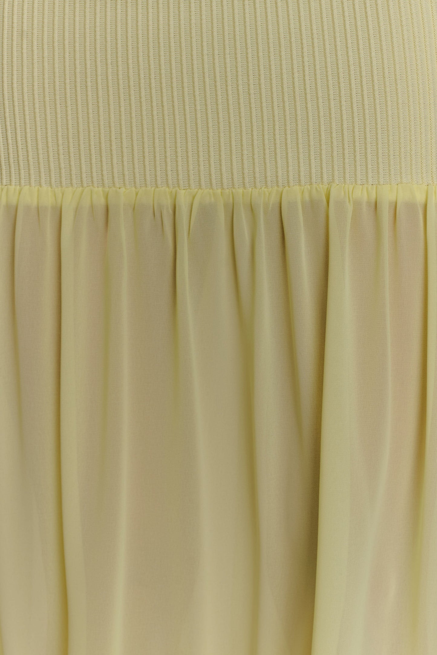 Haille Robe Maxi en Chiffon Tricoté - Citron