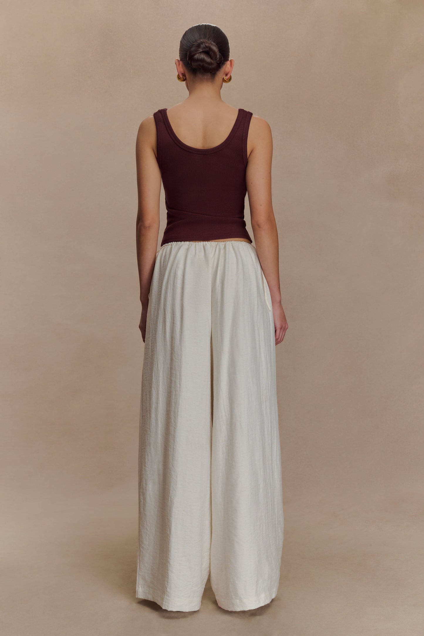 Pantalon droit à cordon de serrage Callum - Blanc