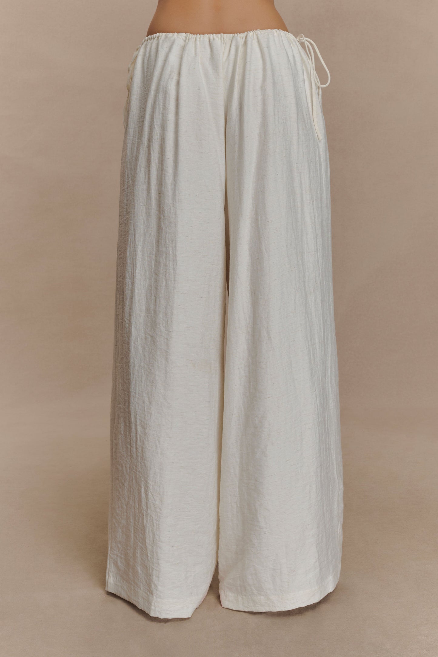 Pantalon droit à cordon de serrage Callum - Blanc