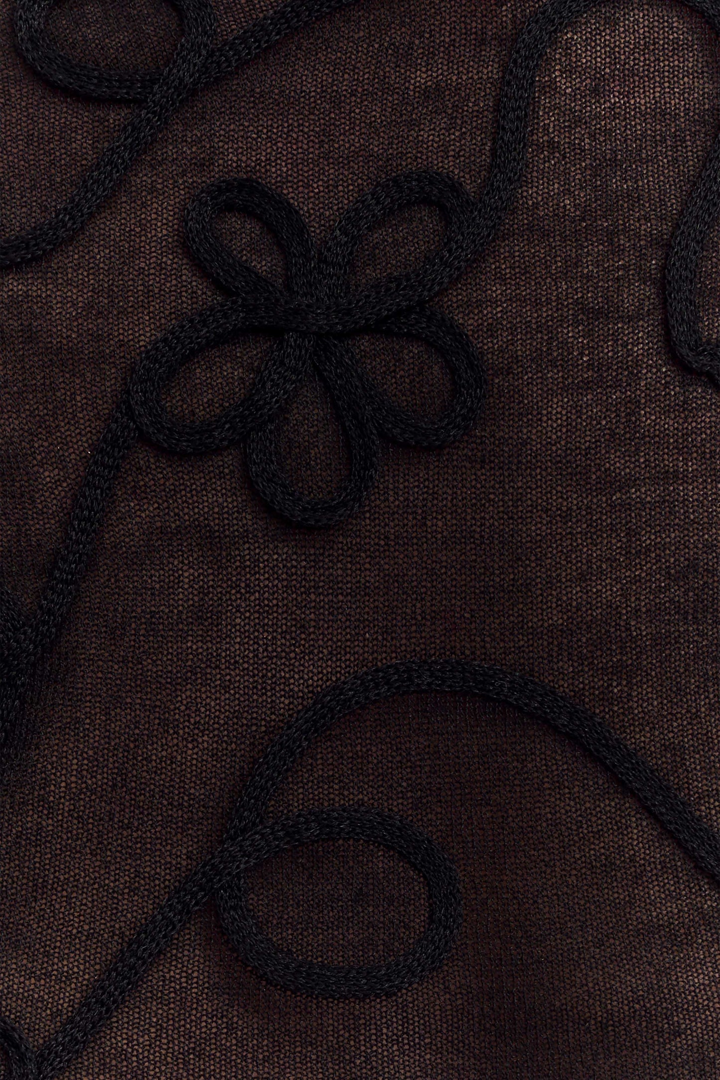 Top en tricot à manches longues brodé Omari - Noir
