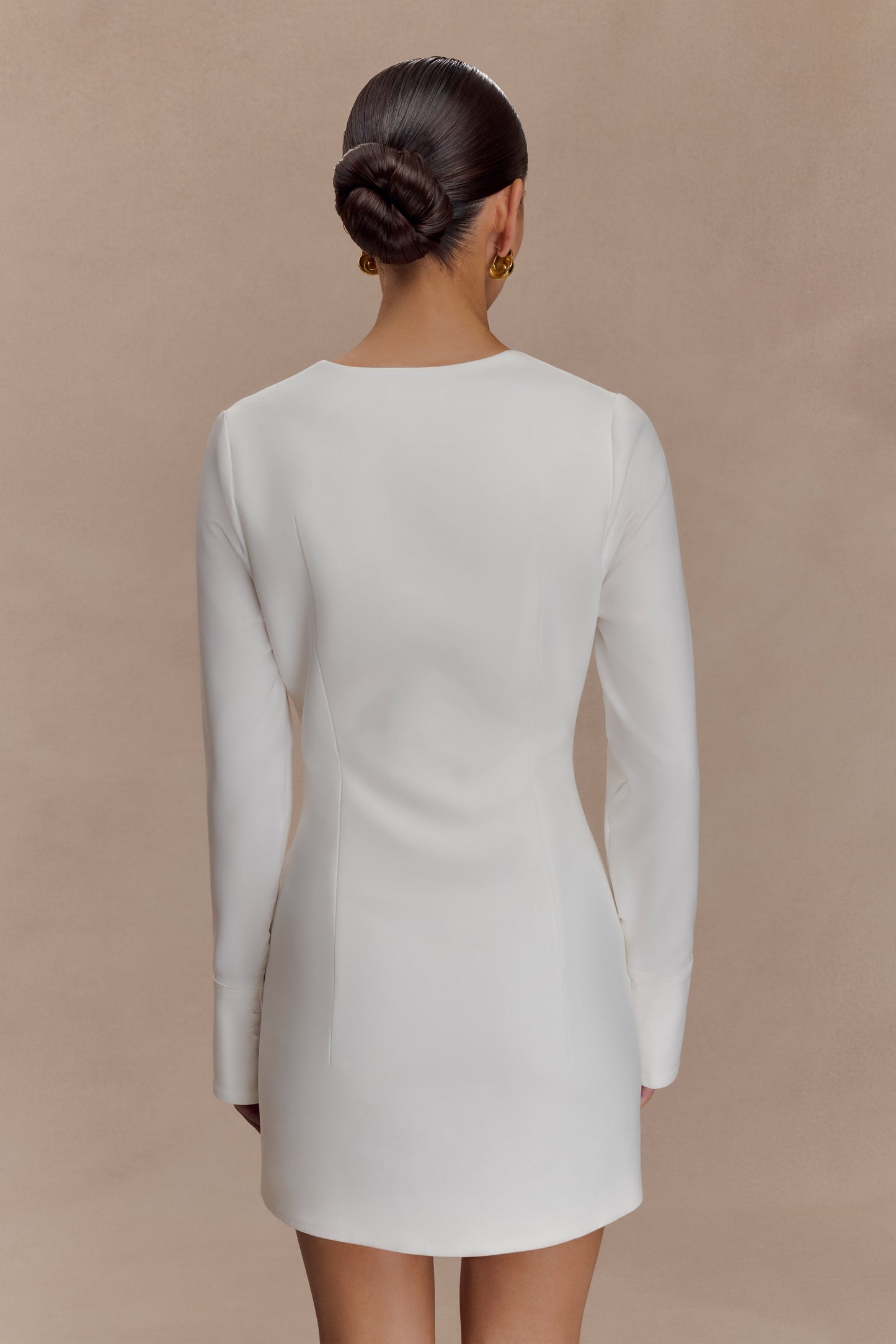 Robe chemise en coton Carina à peplum - Blanc