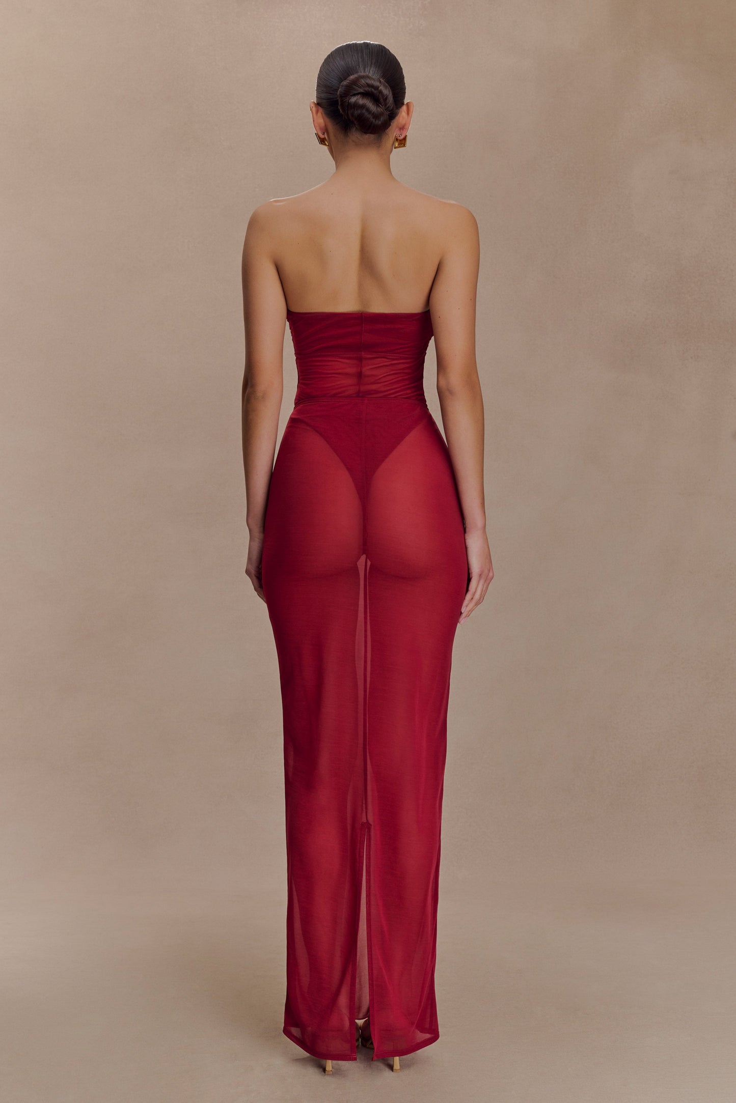 Body en maille sans bretelles Aoife - Framboise