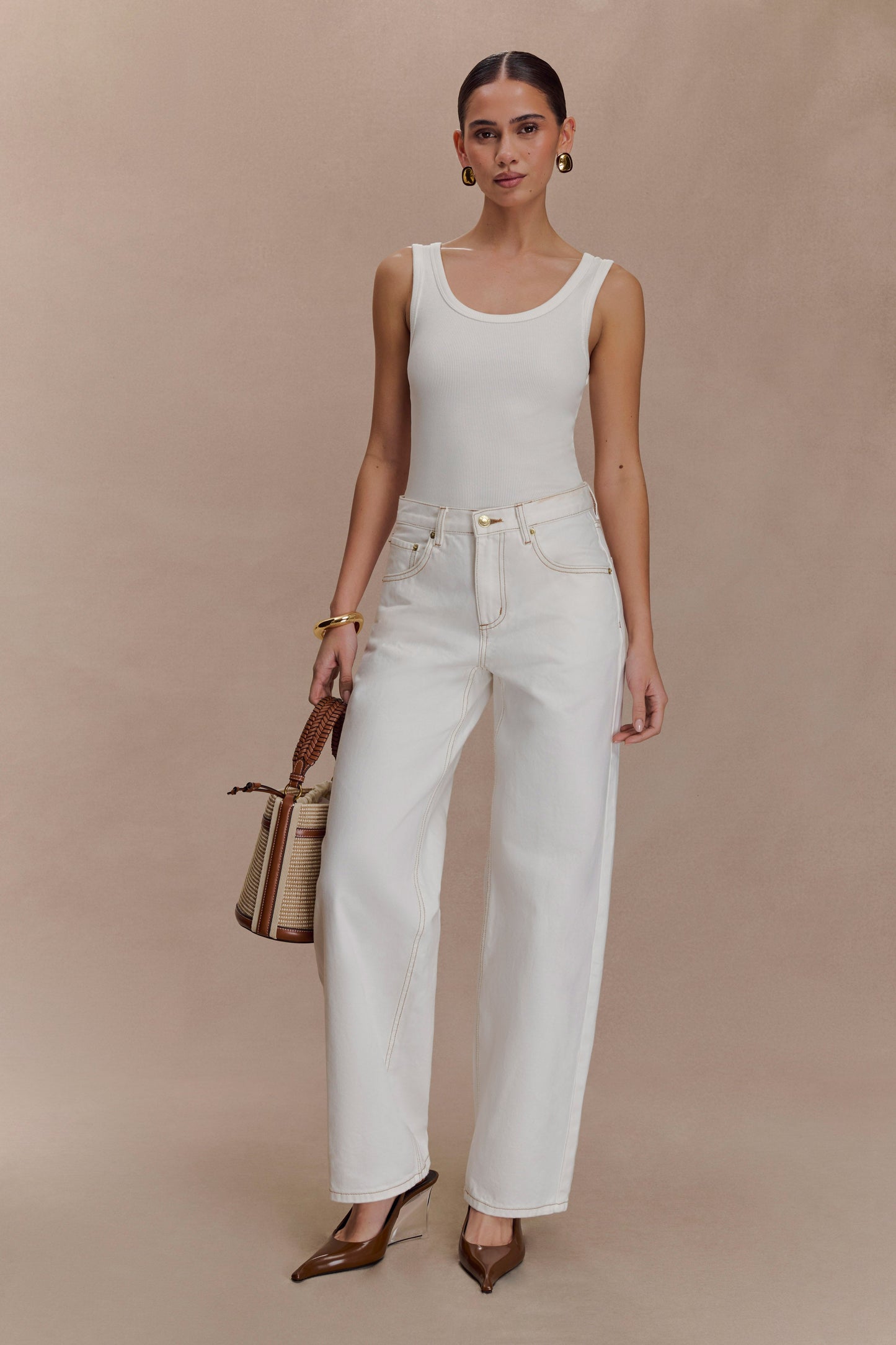 Maeva, débardeur à col rond - Ivoire