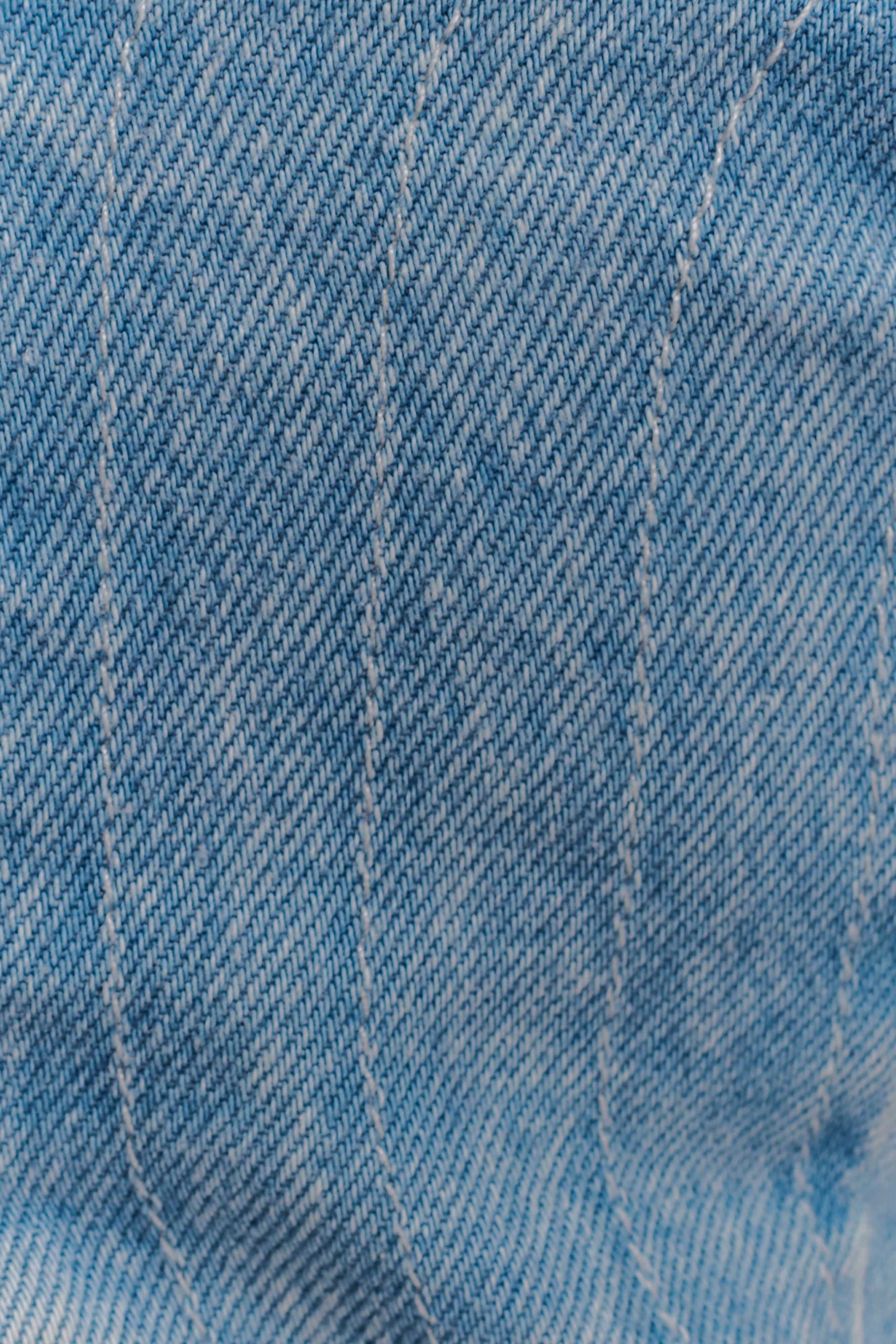 Top en jean sans bretelles à surpiqûres Tully - Bleu des années 80