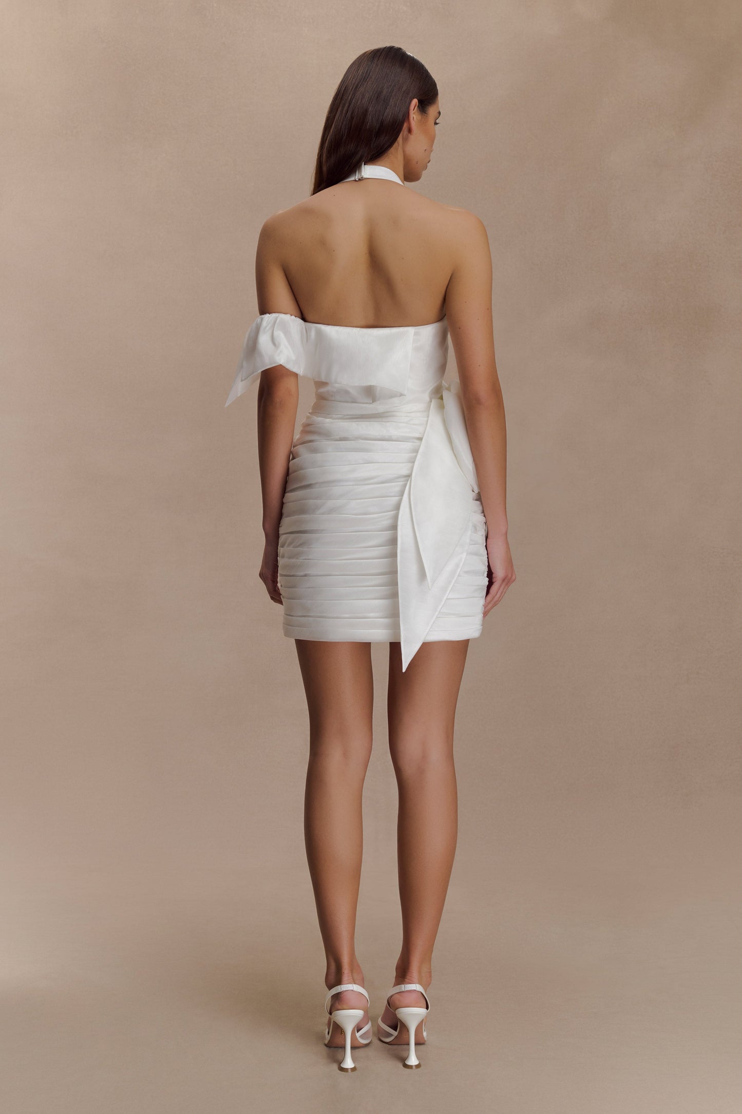 Mini-robe Claudine en taffetas floral - Blanc
