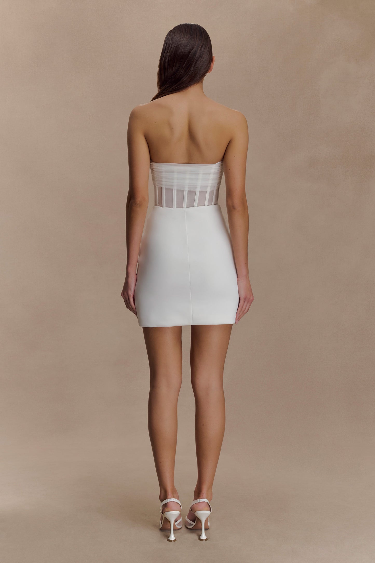 Mini-robe corset en maille Palmer - Ivoire