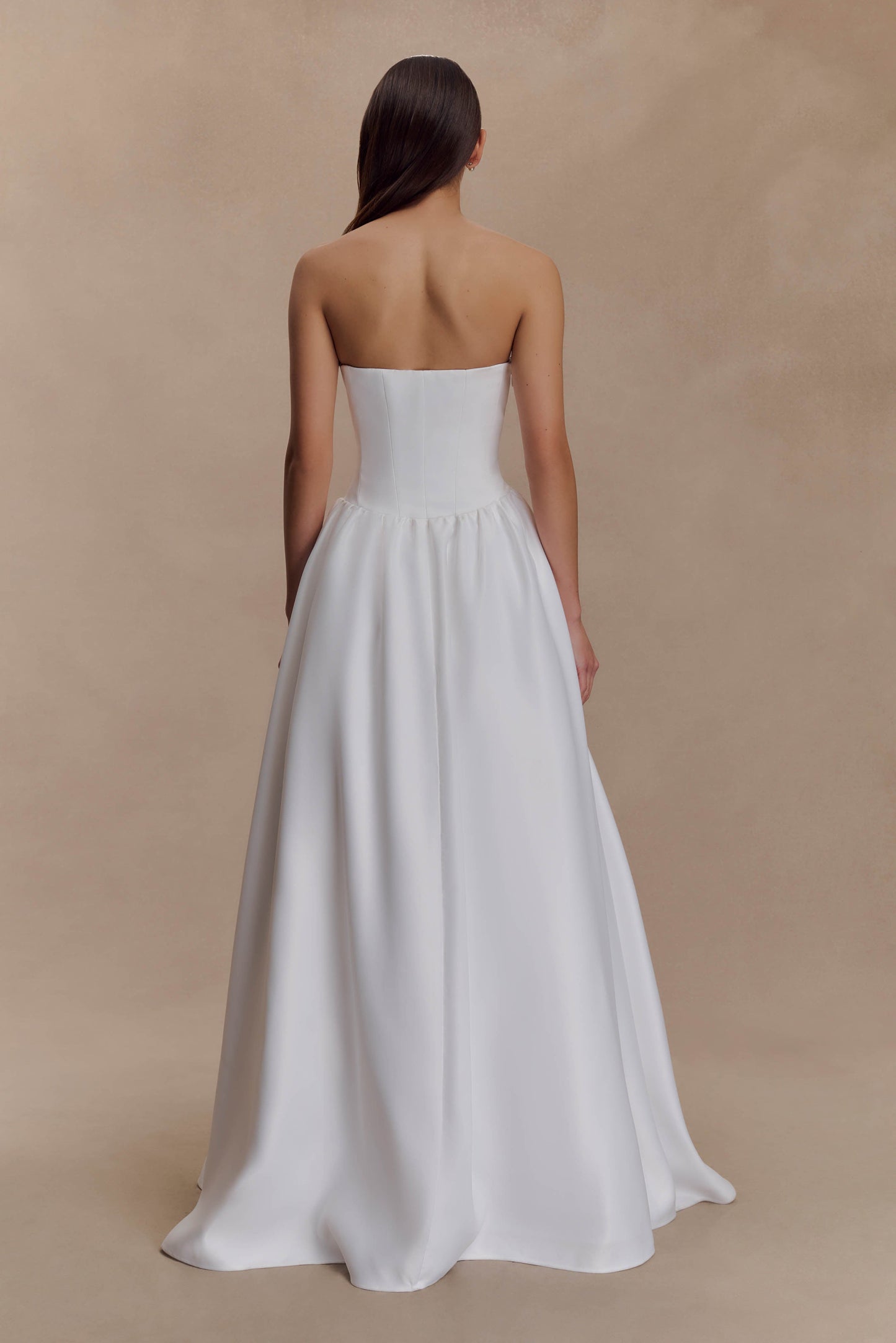 Robe longue corset sans bretelles Elizabeth - Blanche