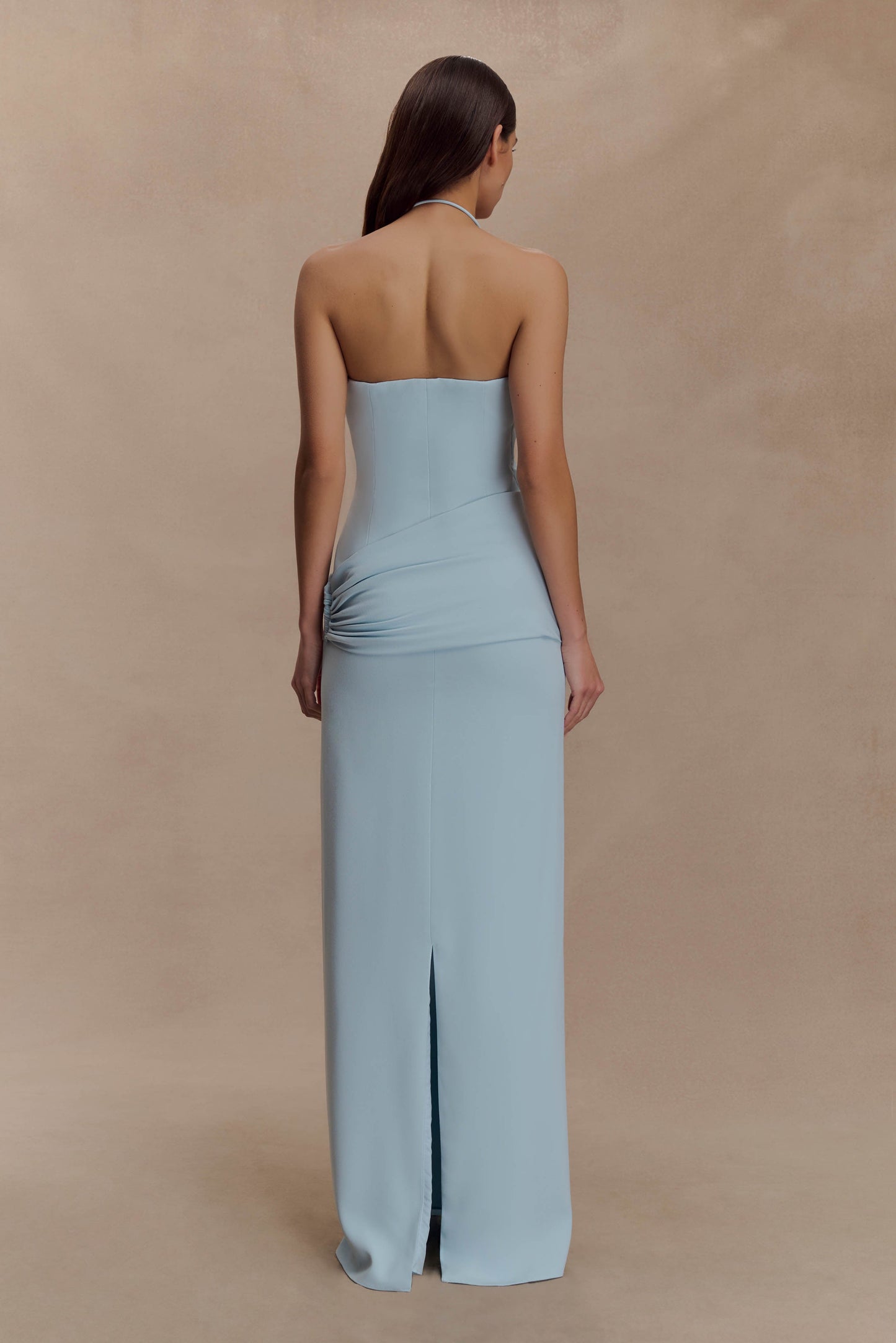 Robe Maxi Lalia à Manches Bouffantes - Bleu Poudré