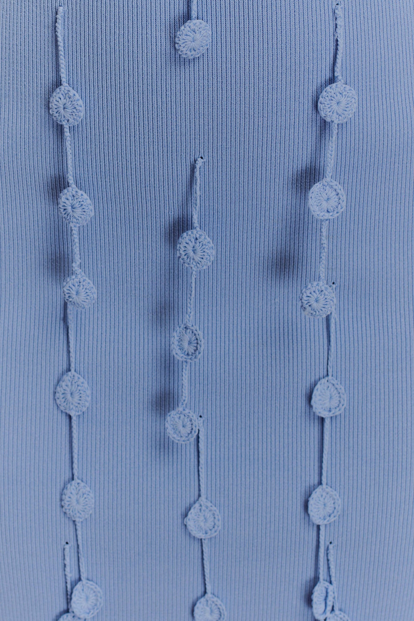 Mini-robe à fleurs tricotée à la main Tove - Bleu