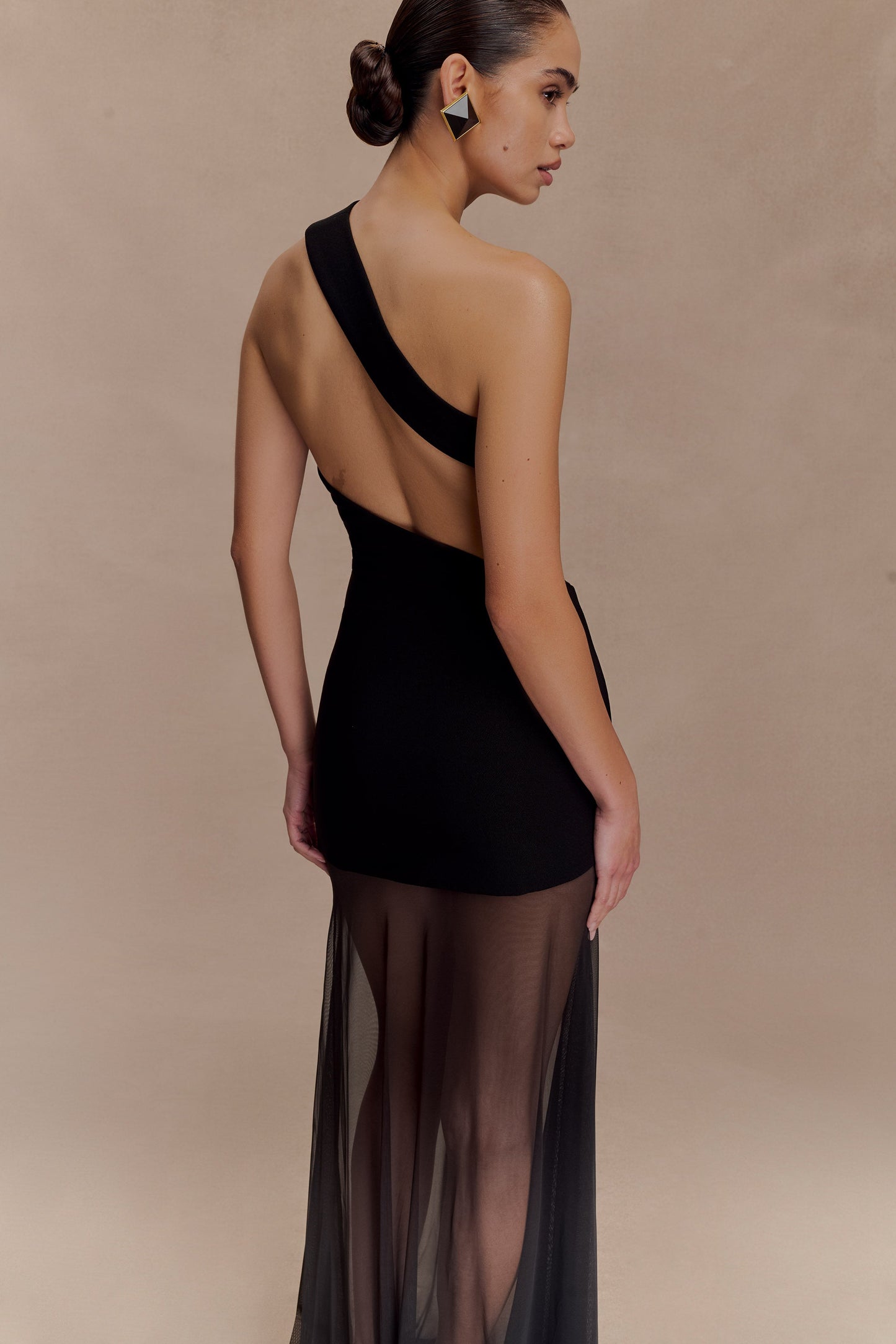Robe Maxi en Maille Perforée Vashti - Noire
