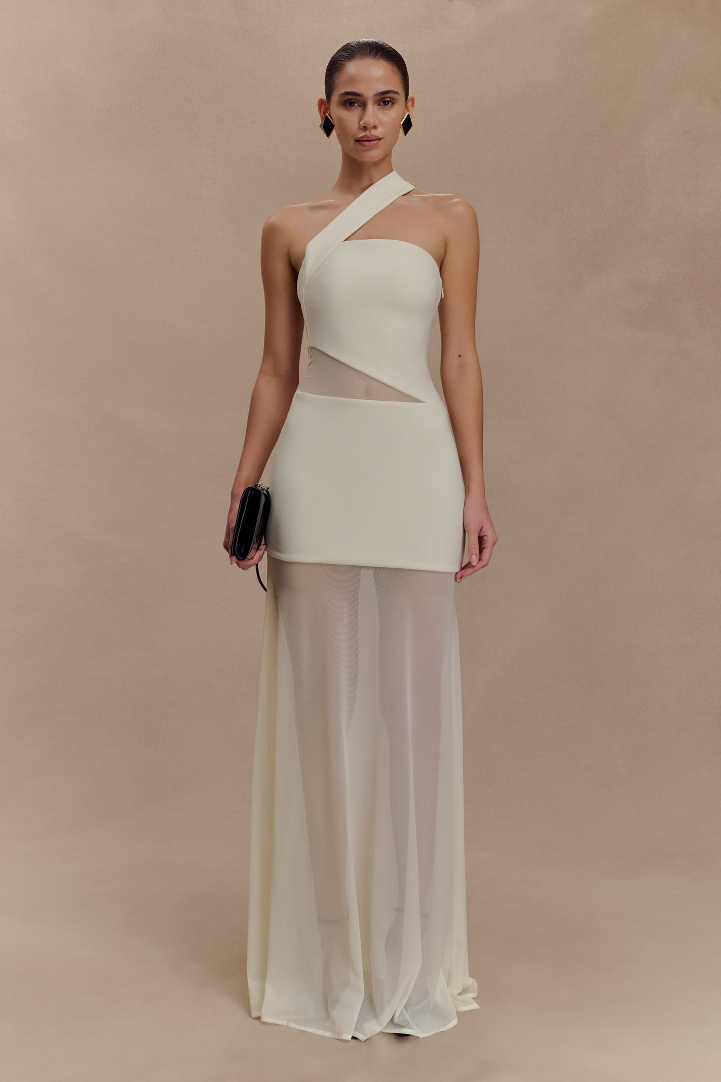 Robe Maxi en Maille Perforée Vashti - Ivoire