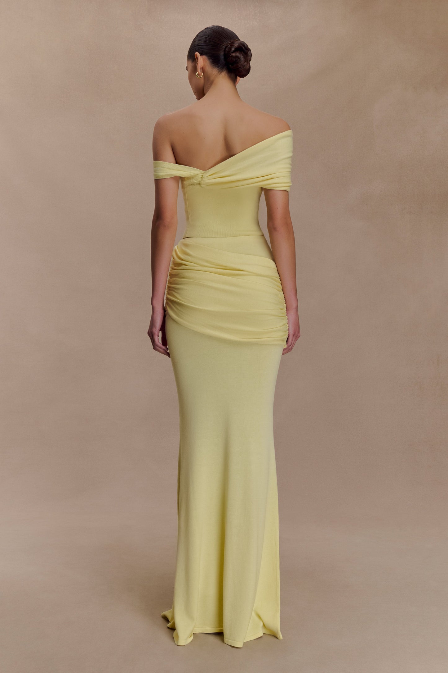 Jupe Maxi en Tricot à Plis Irene - Citron