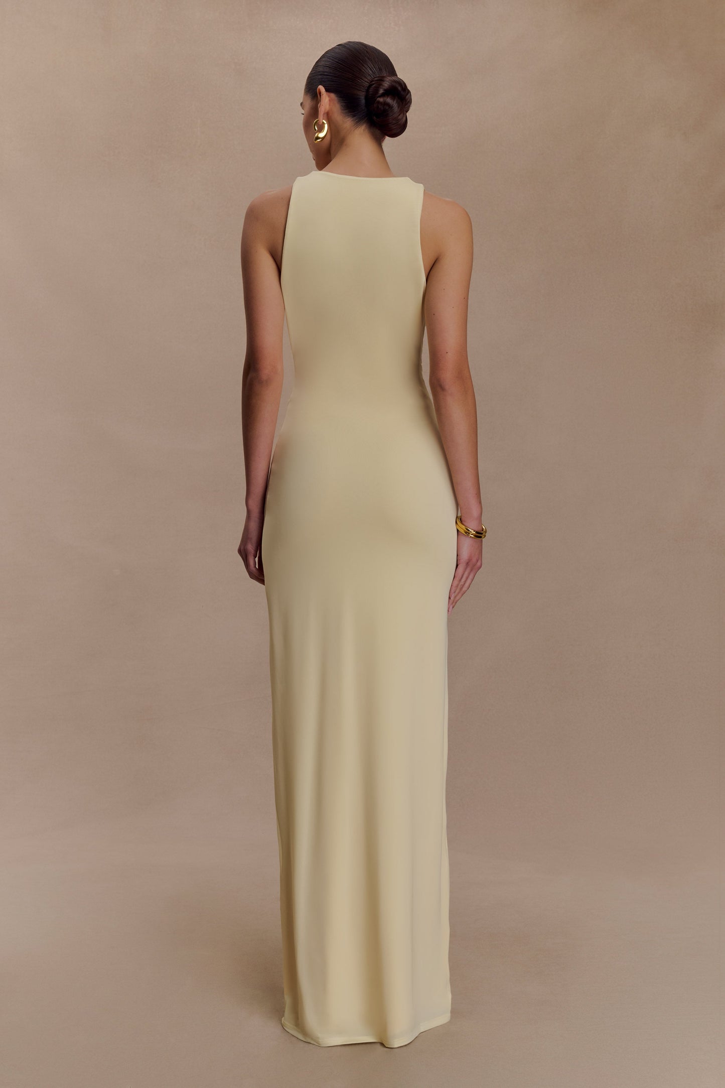 Robe Maxi Stella Dégradée et Étroite - Jaune Pale