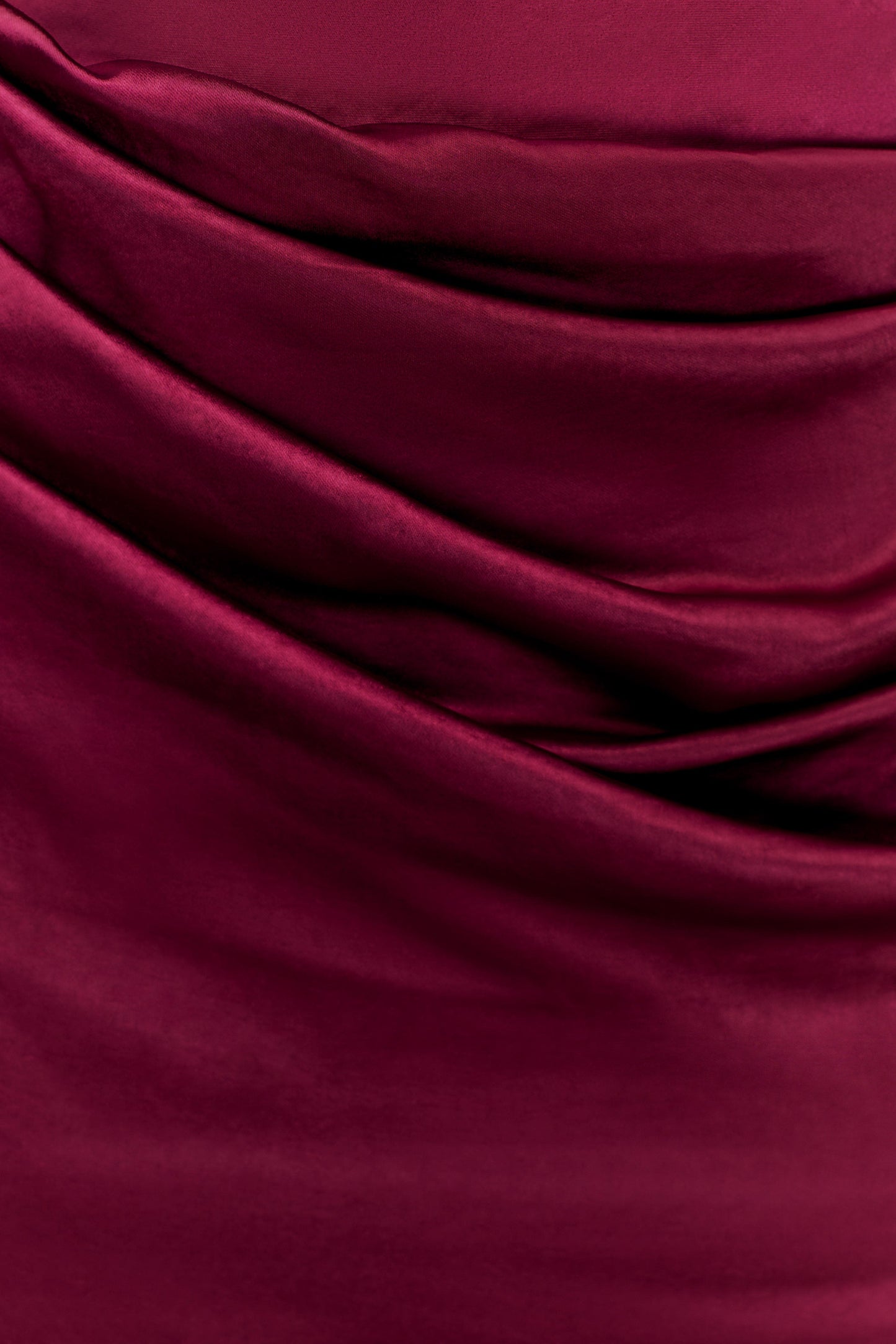 Robe Maxi en Satin Dalia à Manches Décolletées - Brun-Rouge
