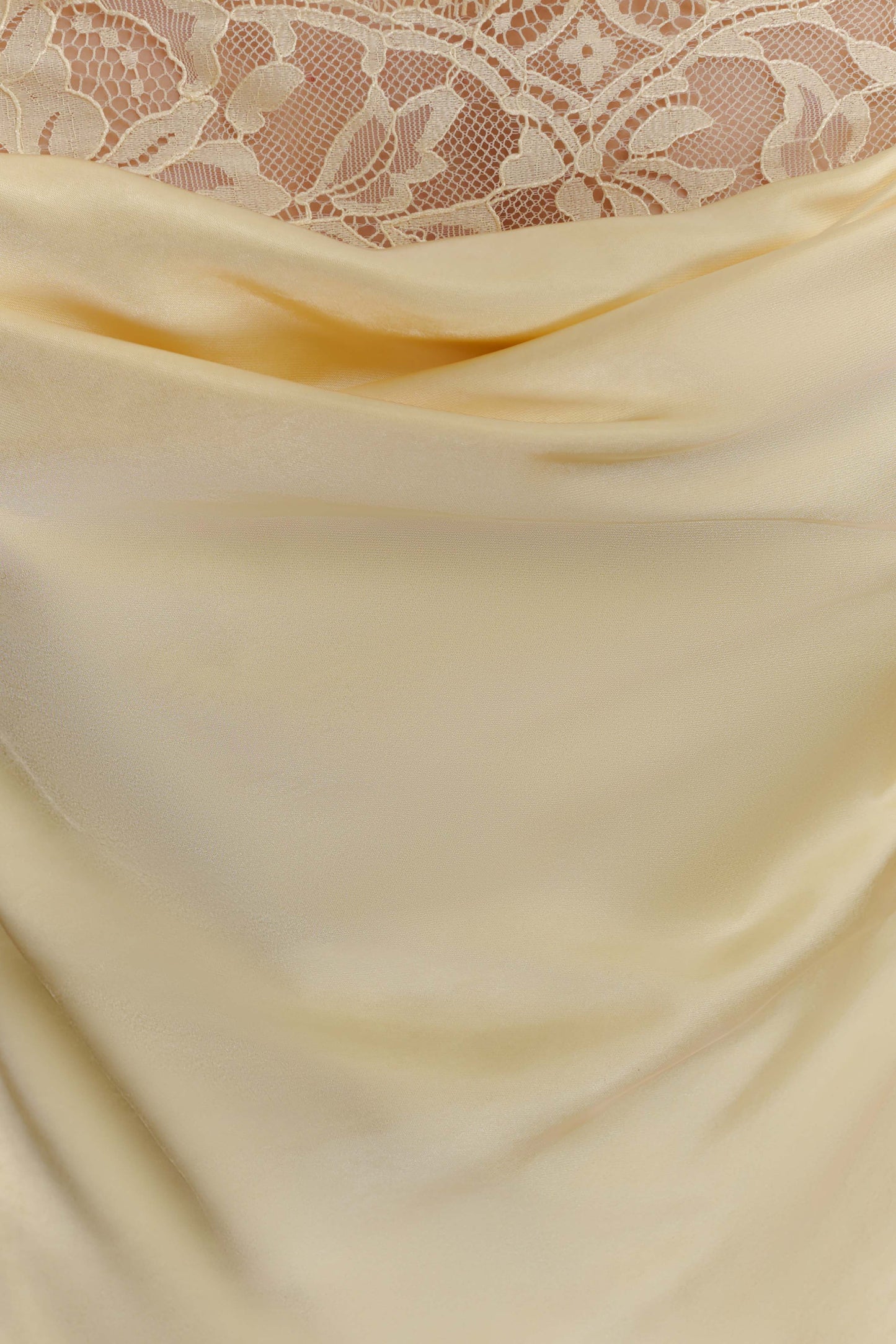 Robe Maxi en Dentelle et Satin Isadora - Citron