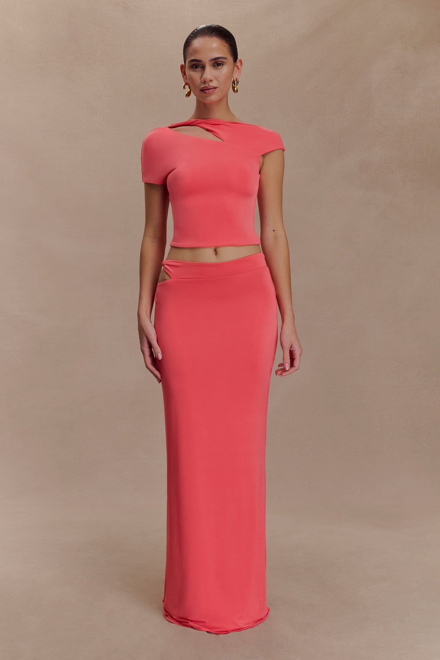 Haut de bain à torsades Haven Slinky - Corail