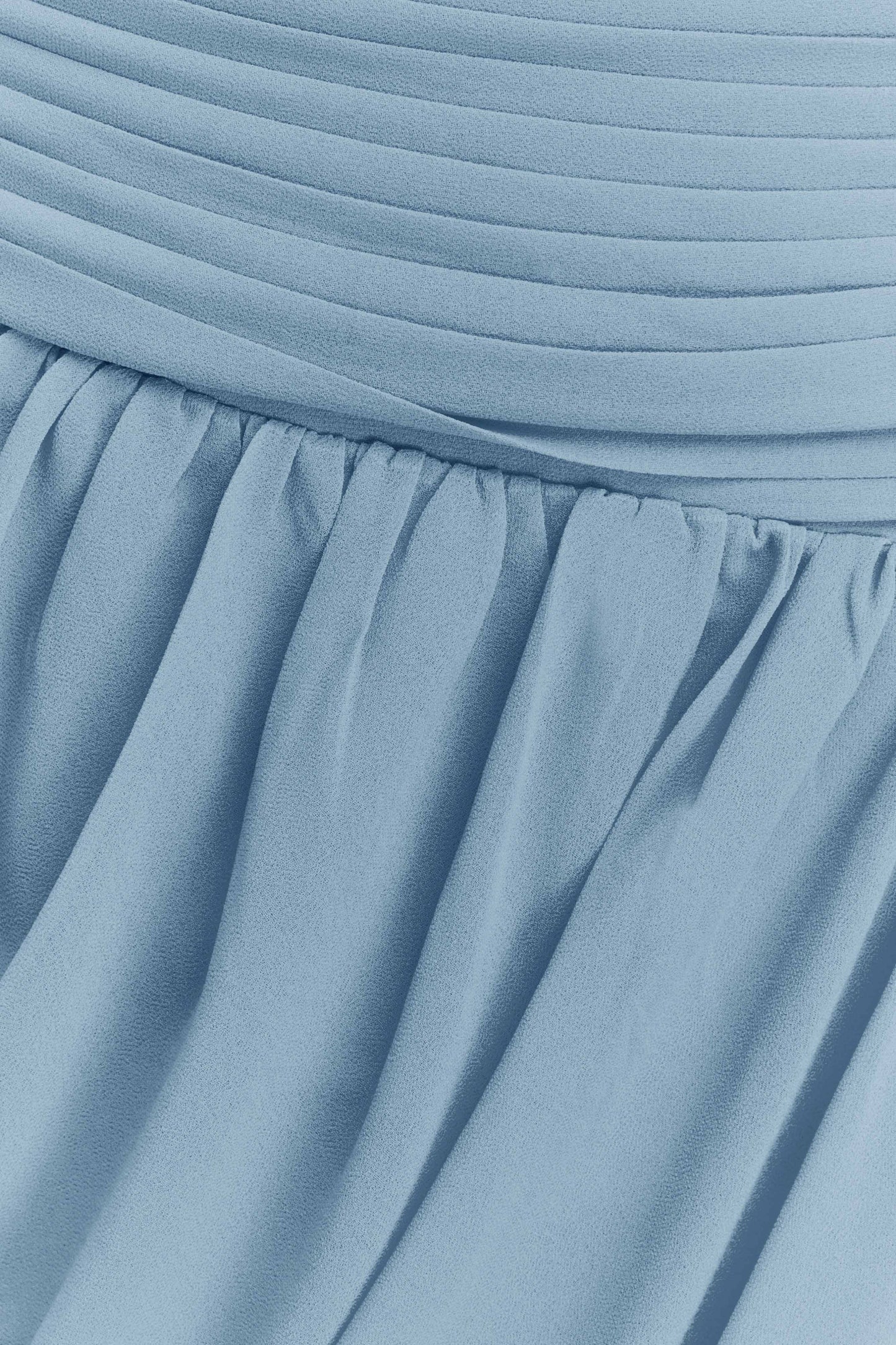 Robe Maxi en Chiffon à Volants Micaela - Bleu de l'Alaska