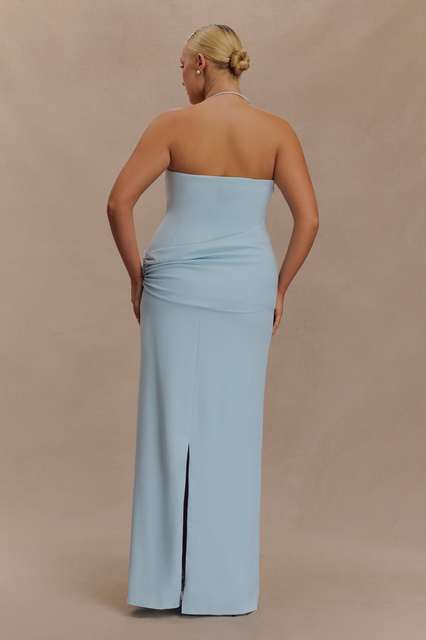 Robe Maxi Lalia à Manches Bouffantes - Bleu Poudré