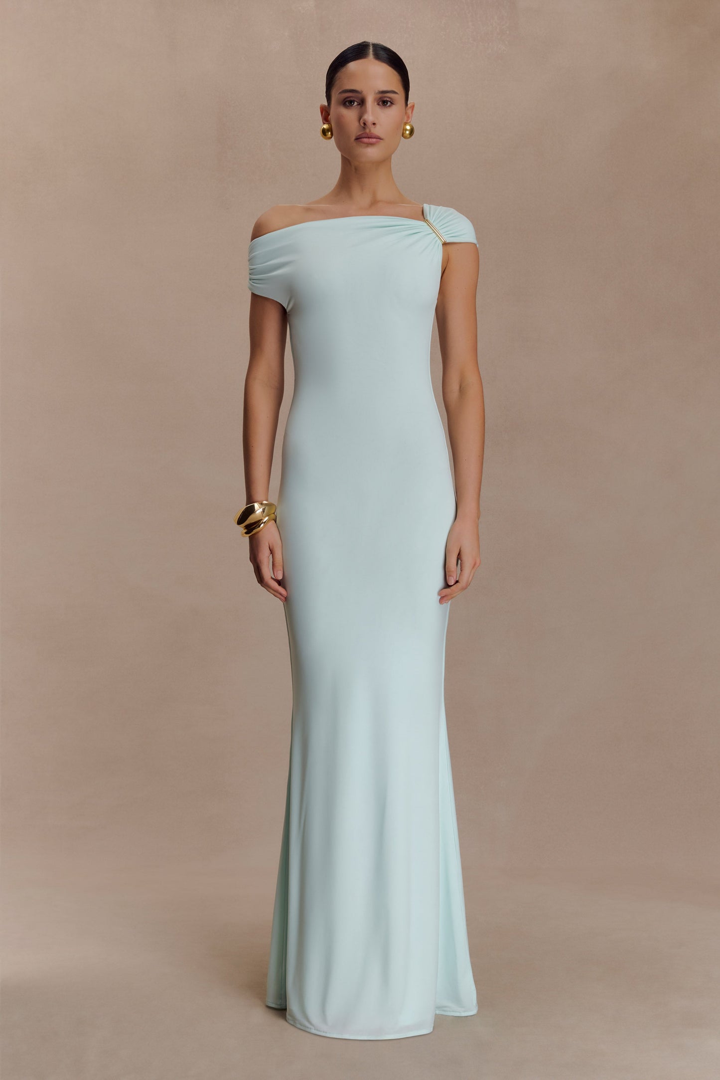 Robe Maxi Kinsley Slinky avec Accroches - Lagoon