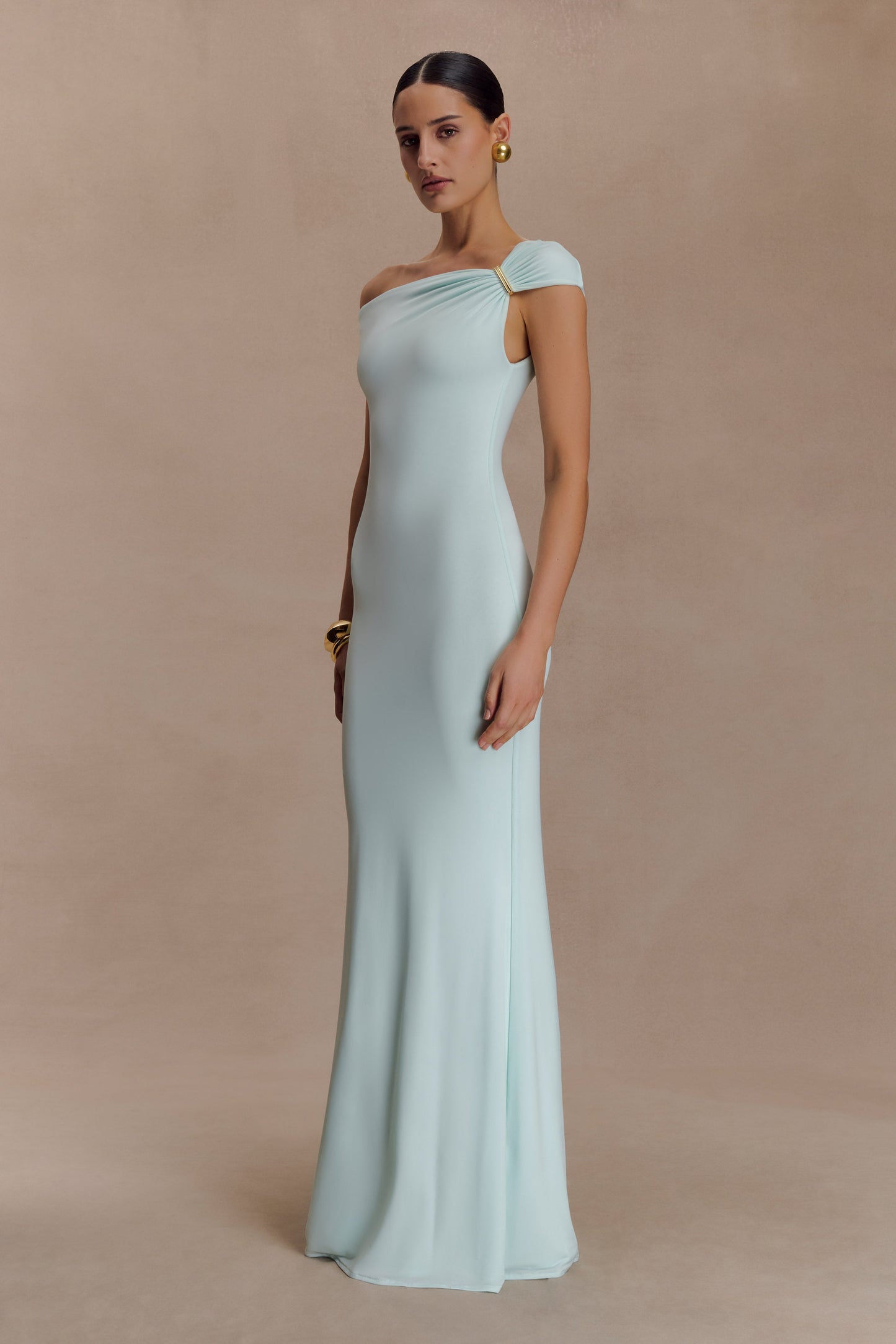 Robe Maxi Kinsley Slinky avec Accroches - Lagoon