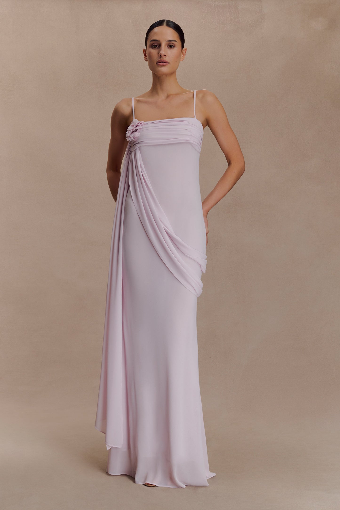 Robe Maxi en Chiffon Leena - Lilas Clair