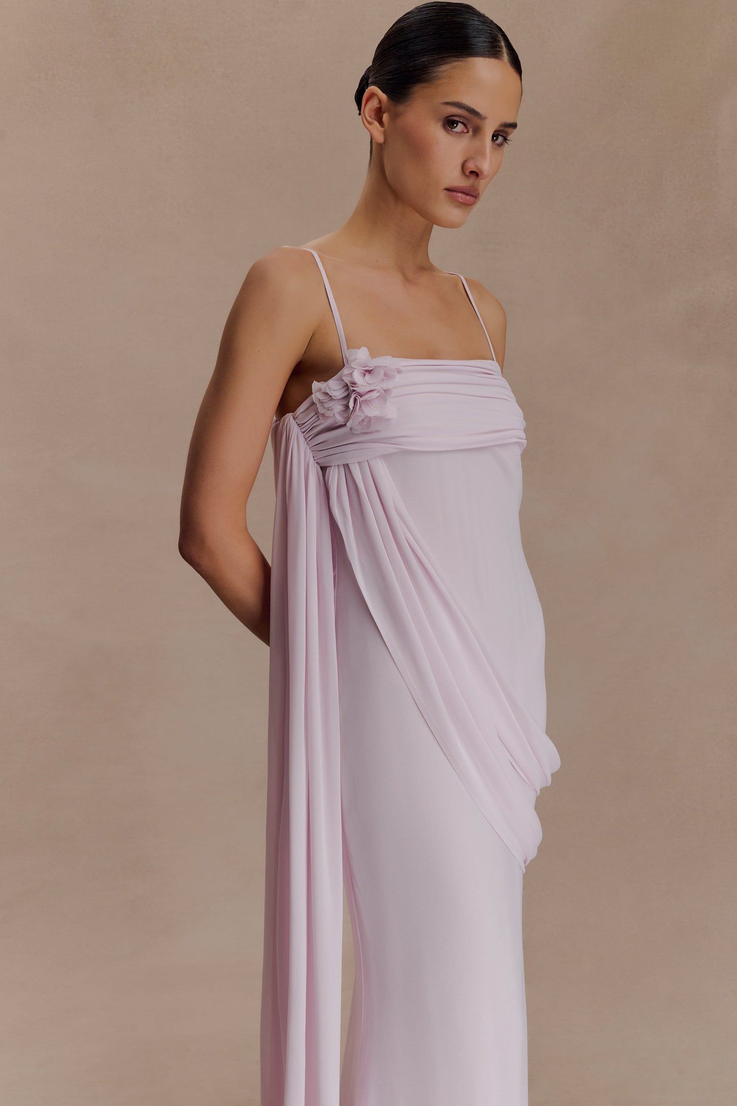 Robe Maxi en Chiffon Leena - Lilas Clair