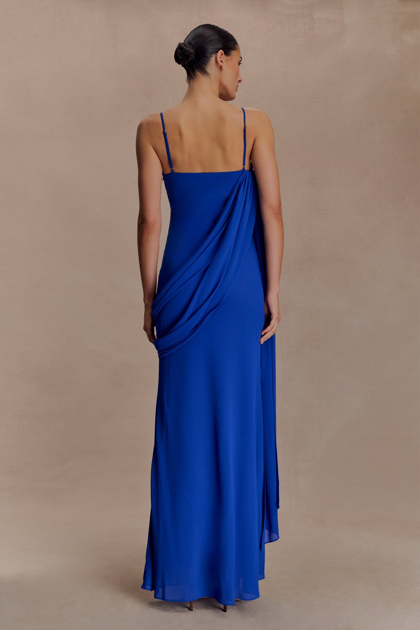 Leena Robe Maxi en Chiffon - Cobalt