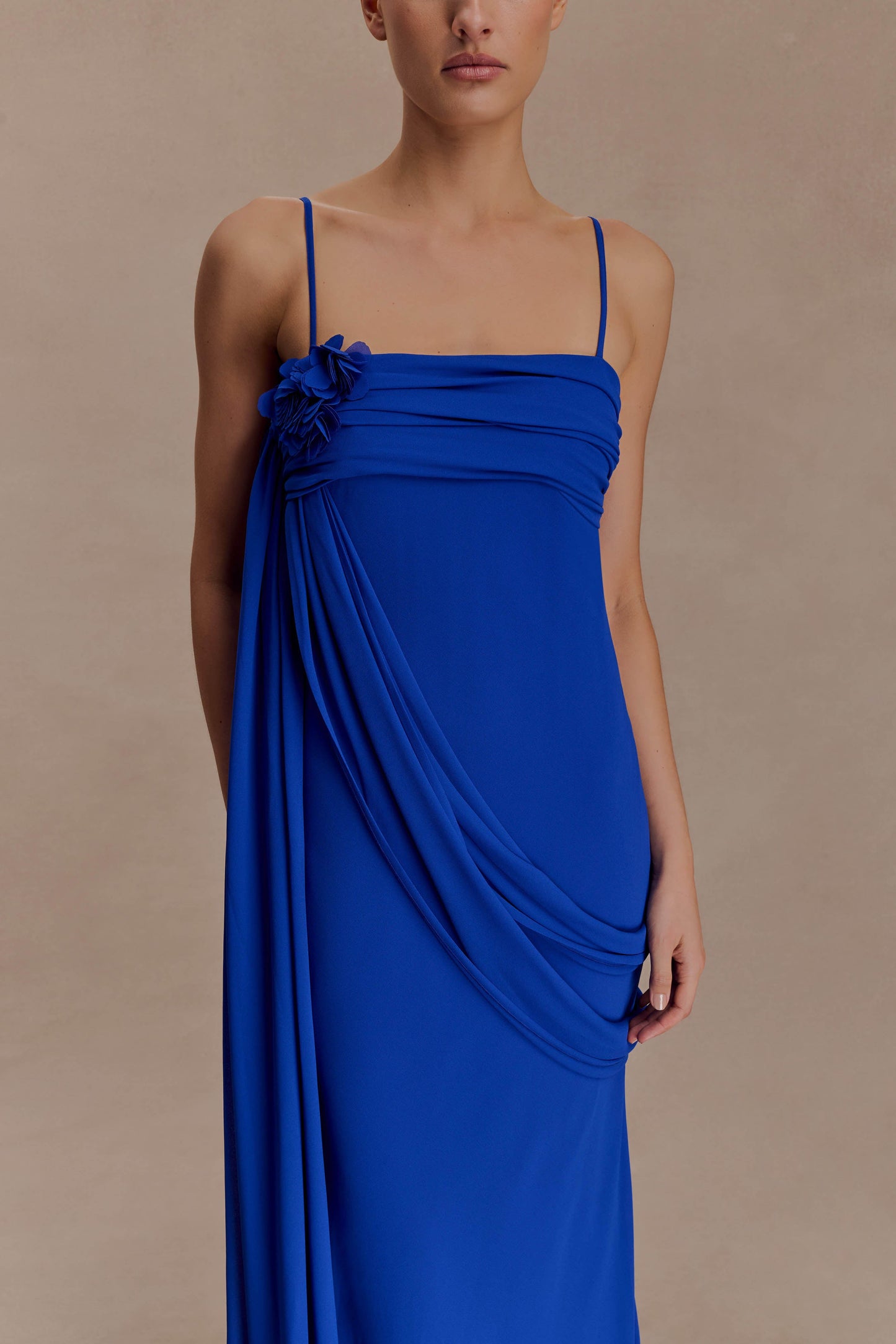 Leena Robe Maxi en Chiffon - Cobalt