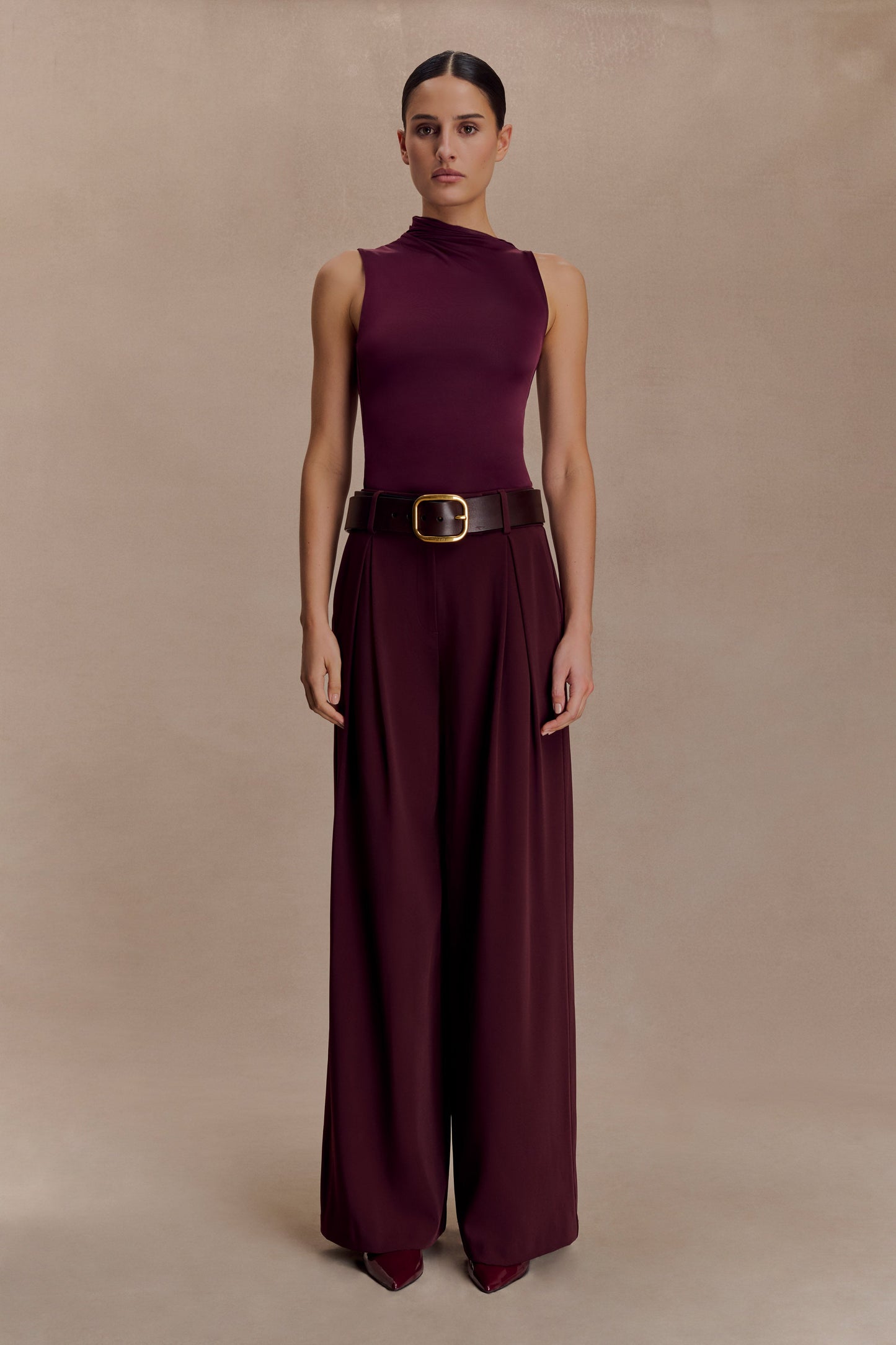 Haut moulant sans manches Hadleigh - Bourgogne