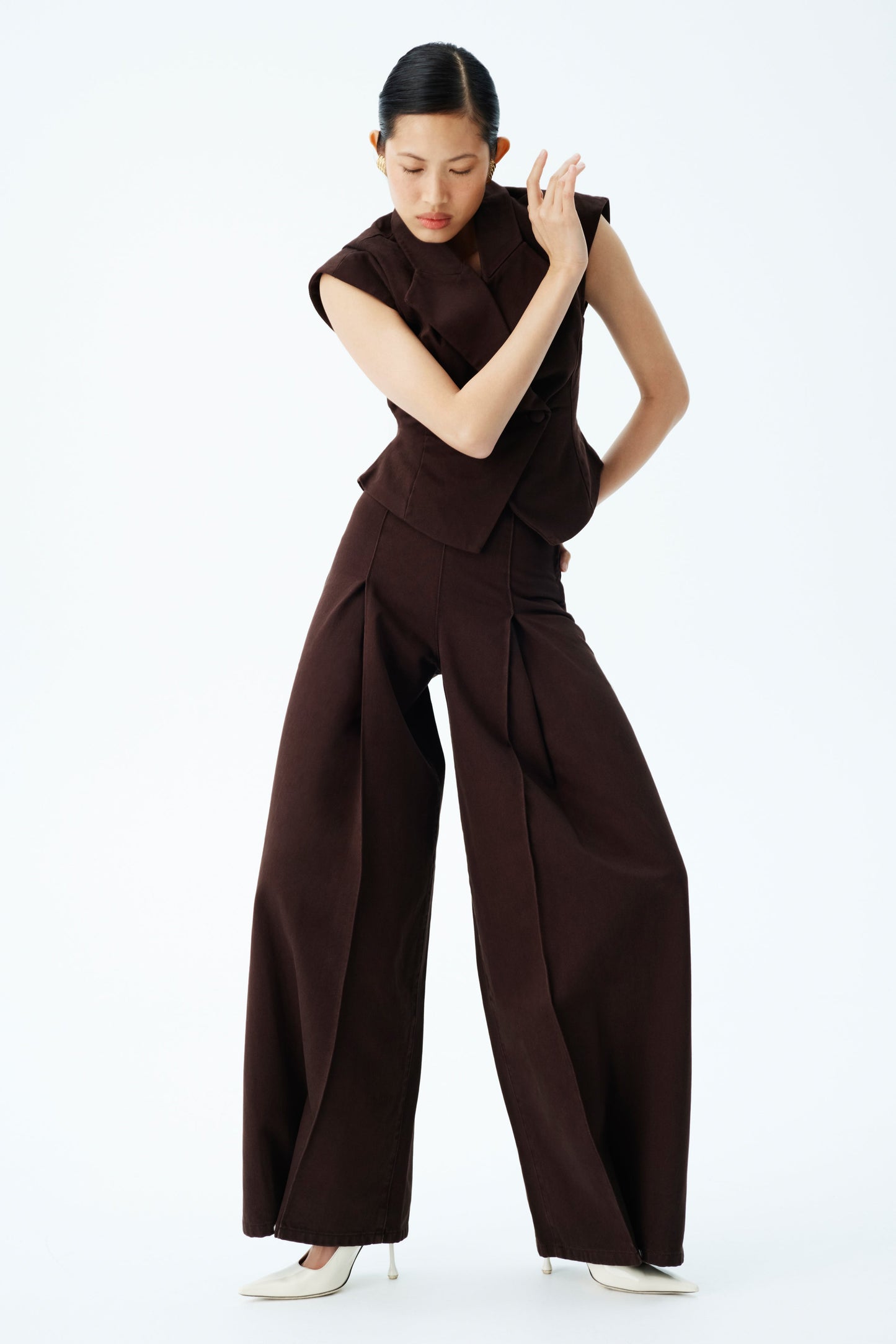 Jeans taille haute Beatrix - Chocolat