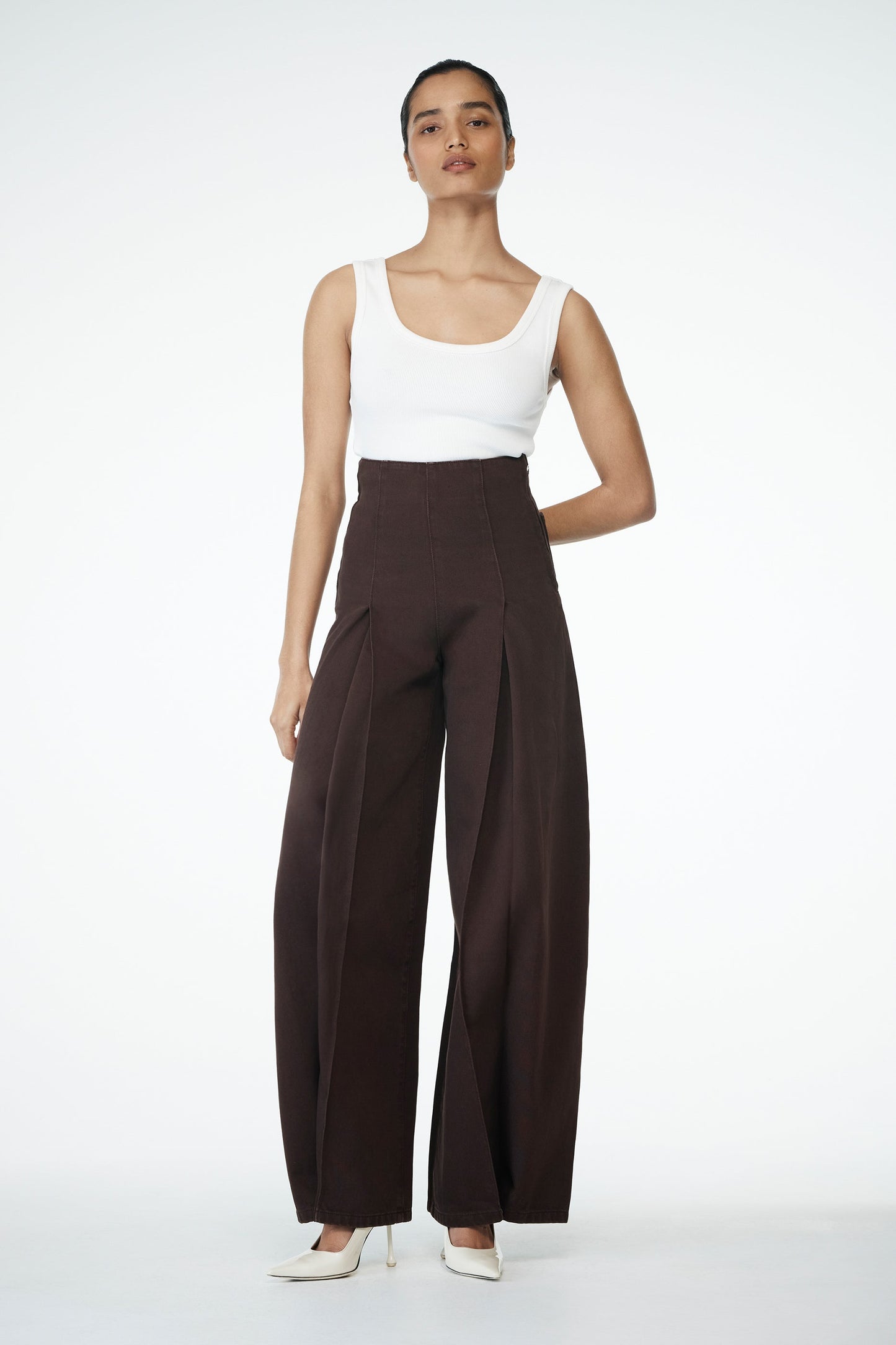 Jeans taille haute Beatrix - Chocolat