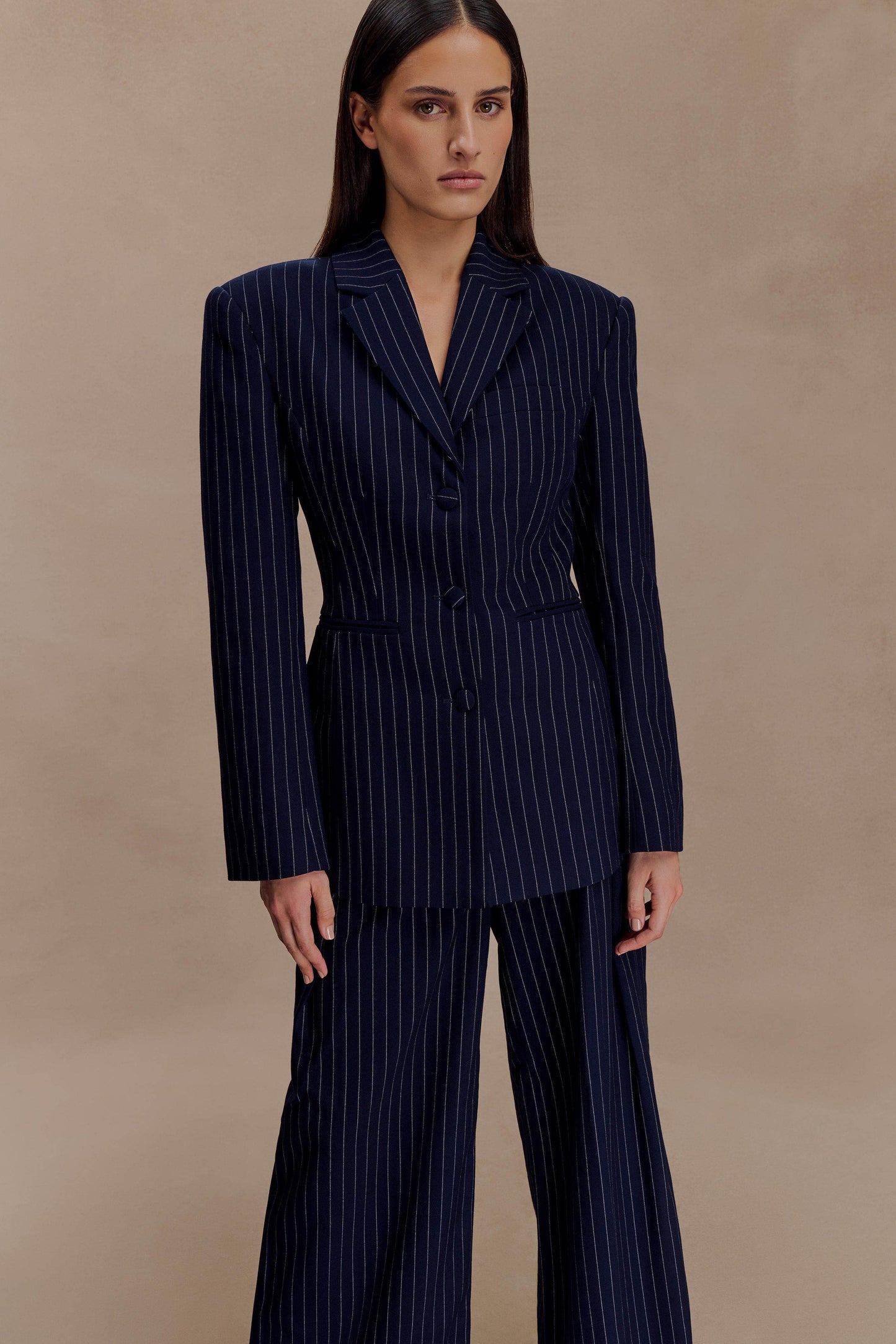 Blazer à taille ajustée Bellamy - Rayures bleu marine