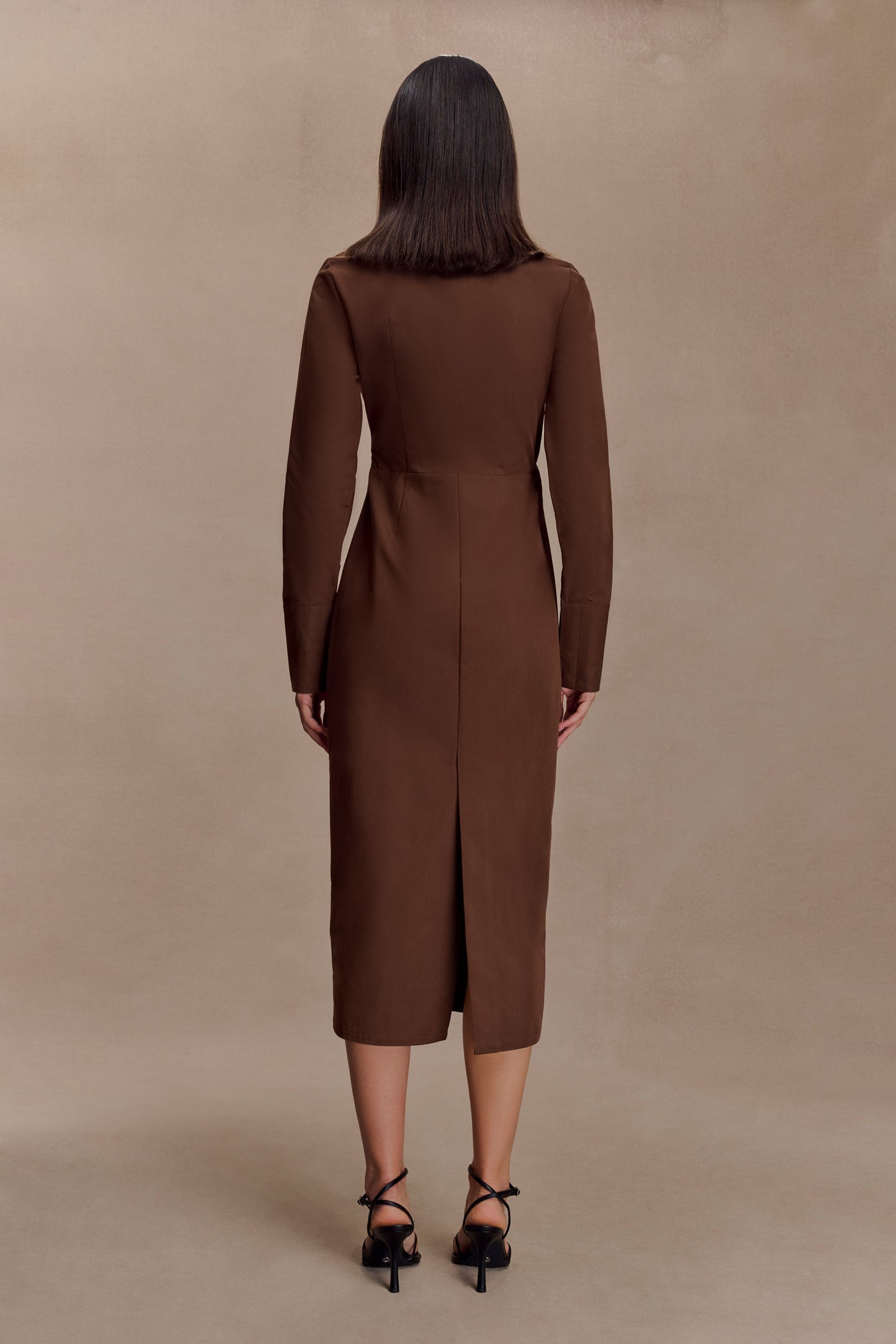 Robe-chemise asymétrique Mikaila - Chocolat noir