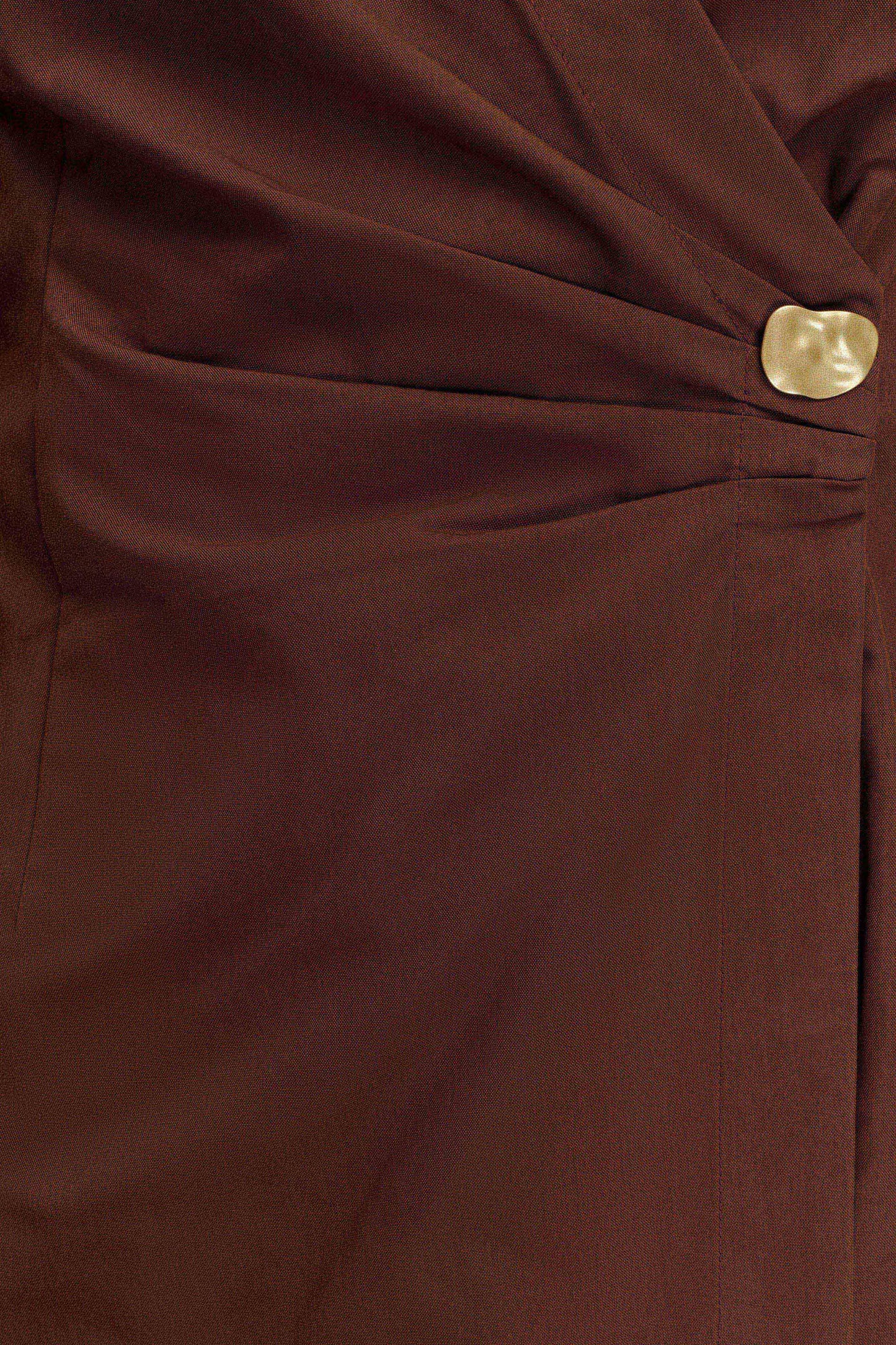 Robe-chemise asymétrique Mikaila - Chocolat noir