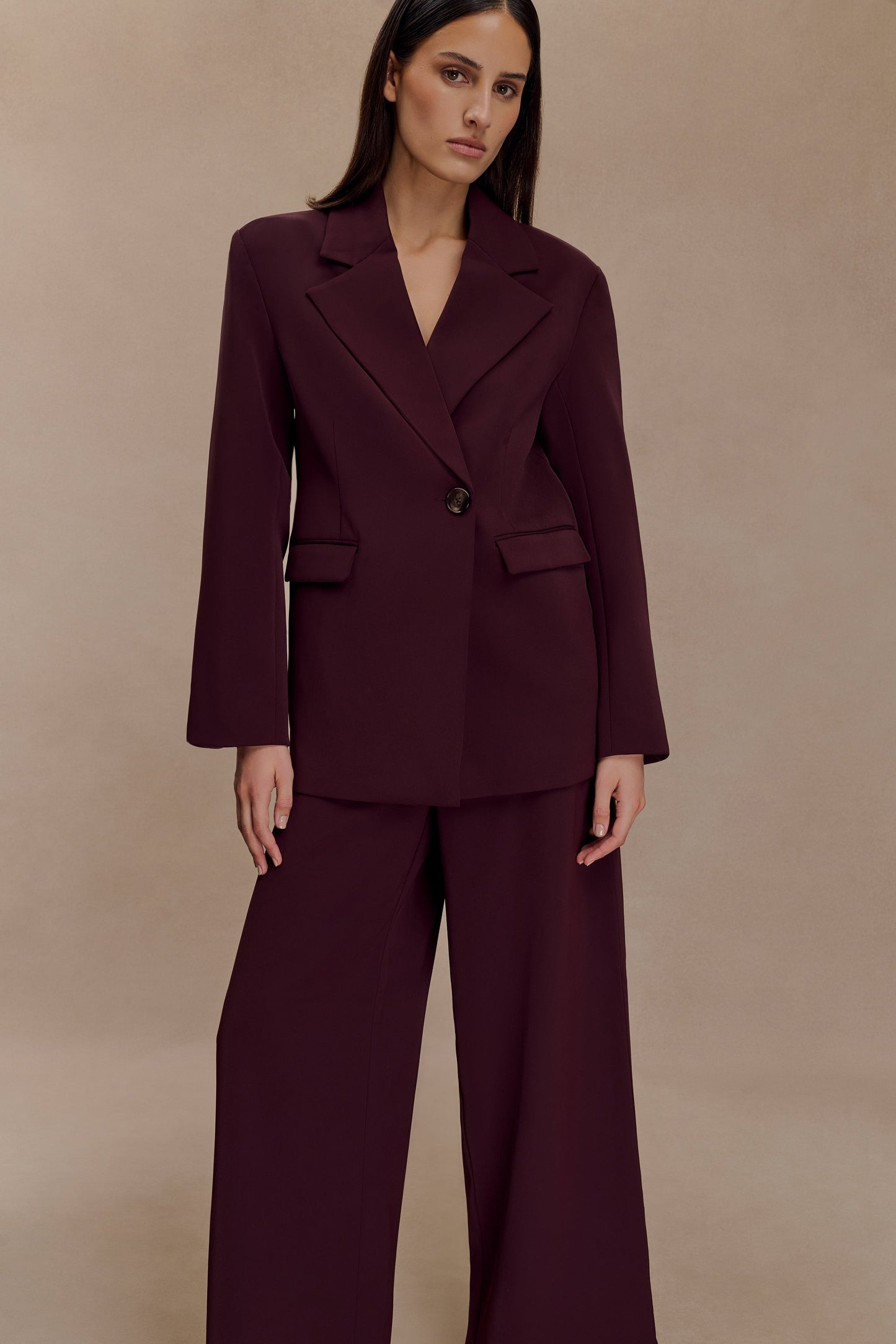 Blazer Mateo taille oversize - couleur bois de manguier