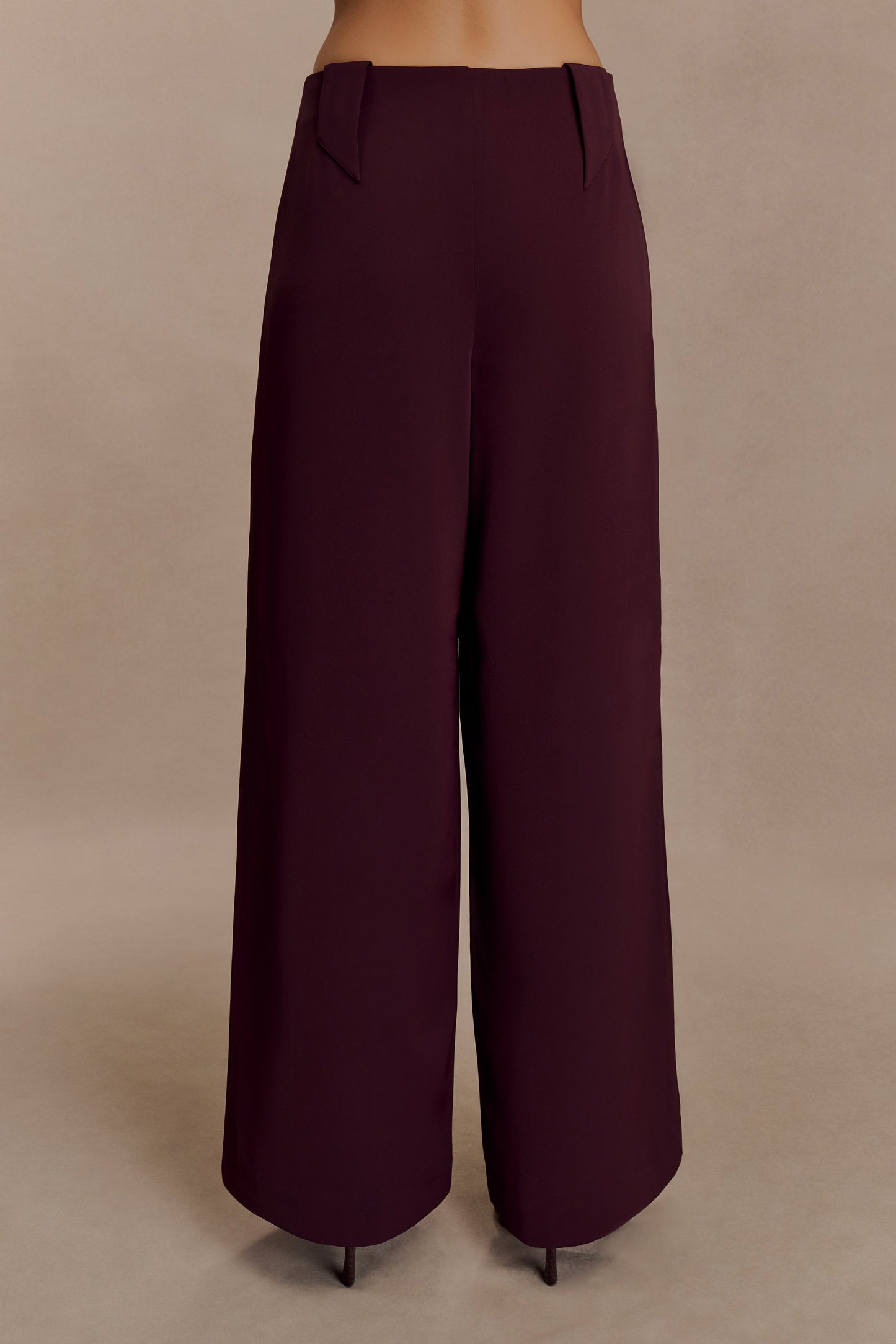 Pantalon tailleur Arlo à jambes larges - Brun-rouge