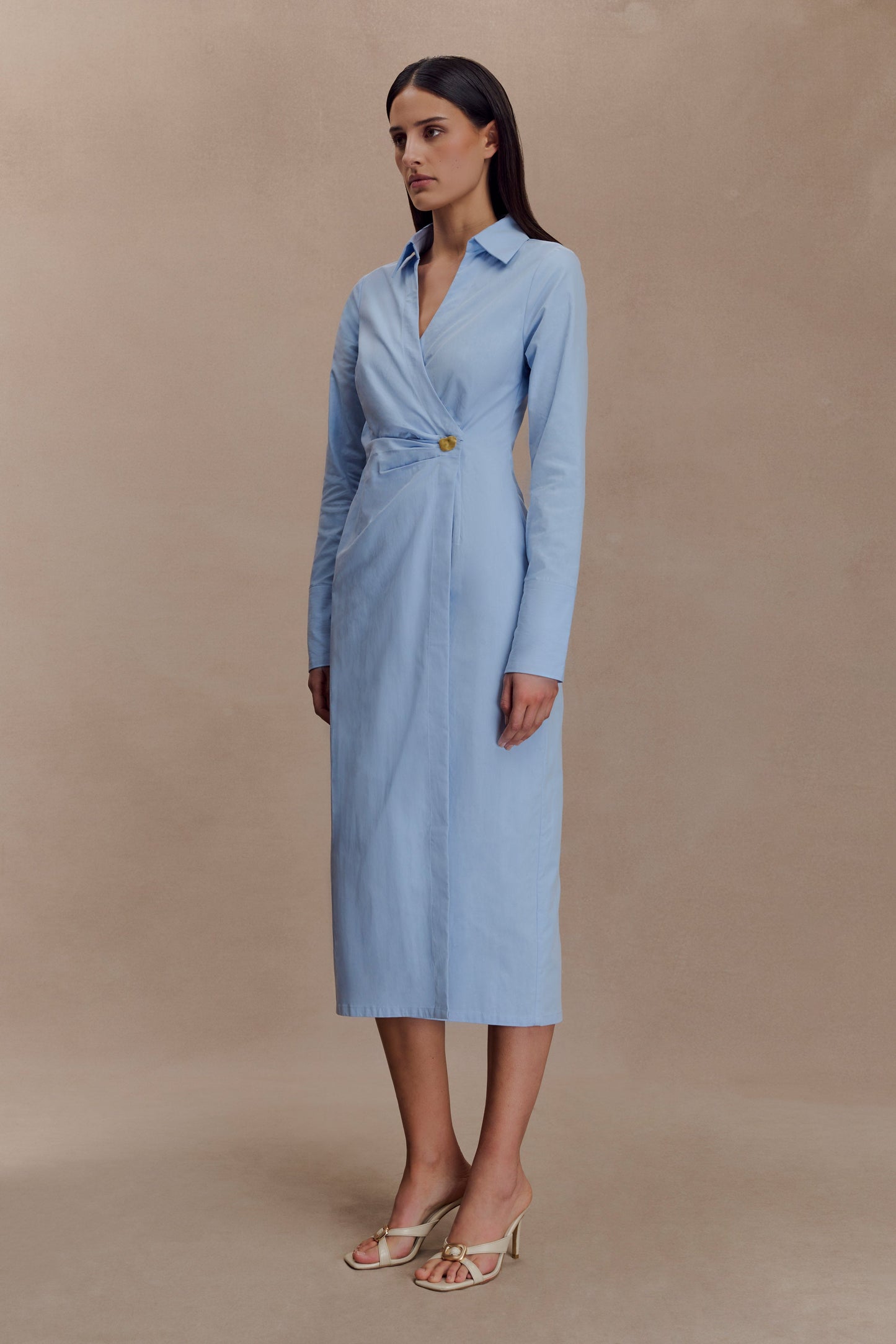 Robe-chemise asymétrique Mikaila - Bleu