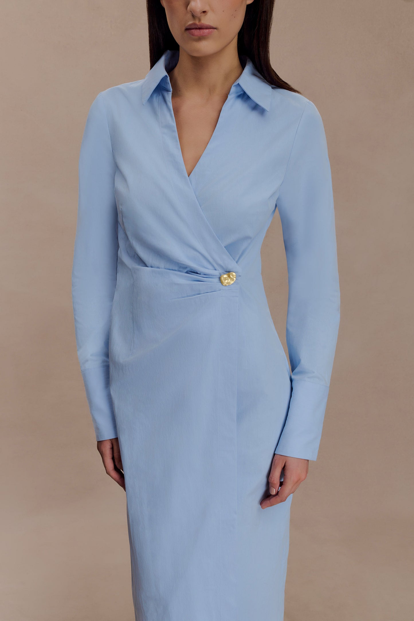 Robe-chemise asymétrique Mikaila - Bleu