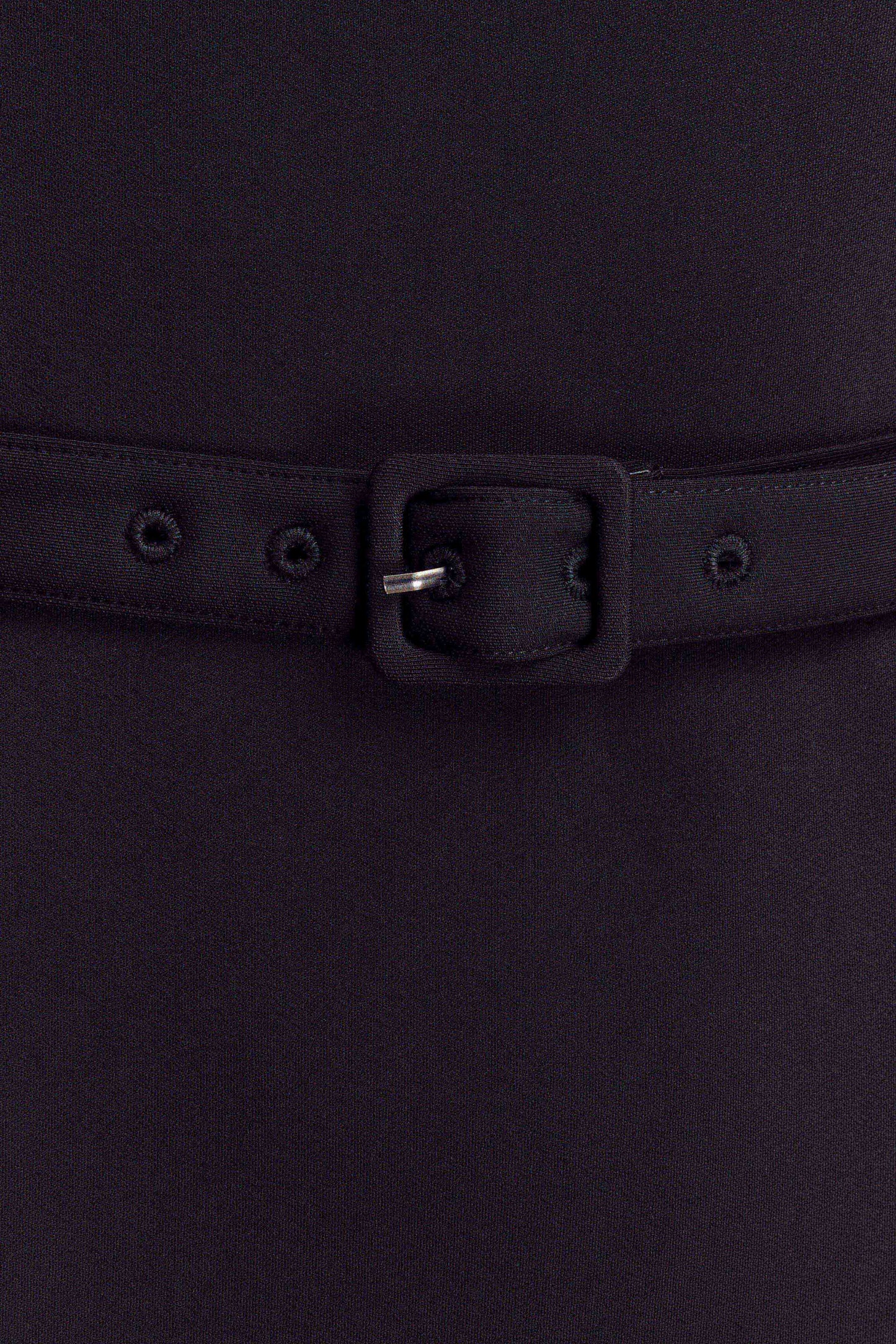 Robe midi en crêpe à manches courtes Arwyn - Noir